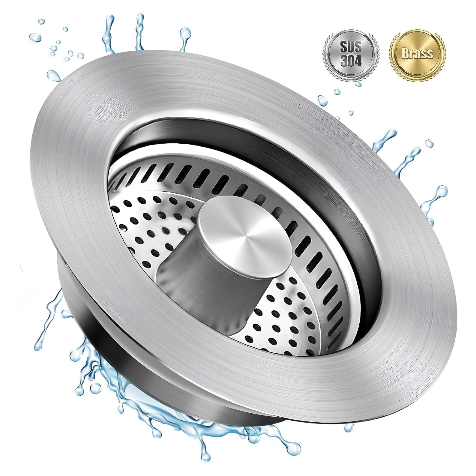 Colador de Fregadero Abigio 3 en 1 Acero Inoxidable 9.3 cm