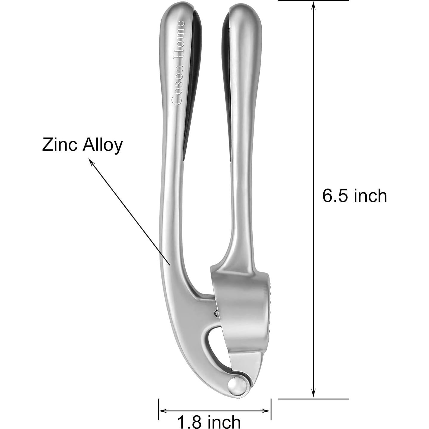 Prensador de Ajo Coson Home con Pelador y Cepillo, Plata