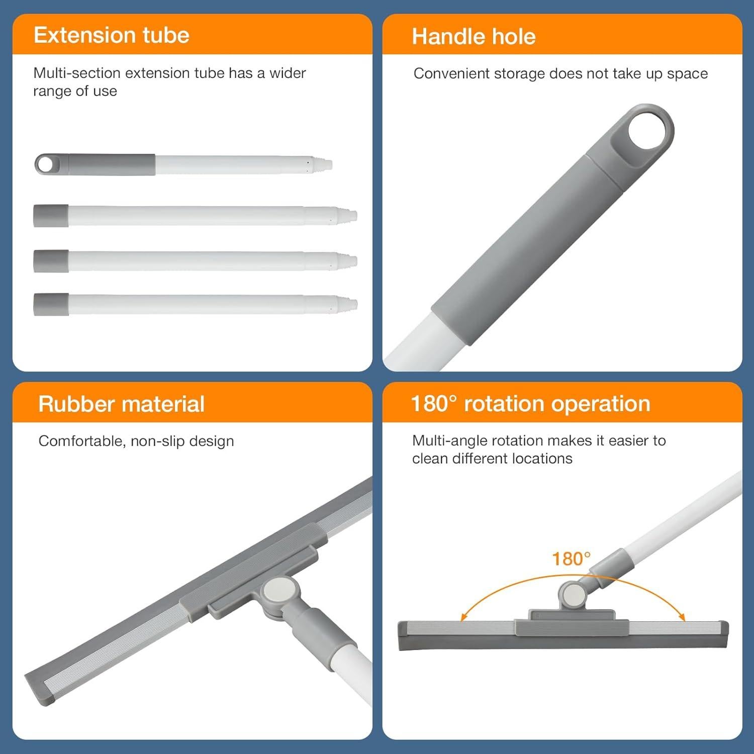 Raspador de Piso YANGMUM 14" Goma Mango Extensible 52"