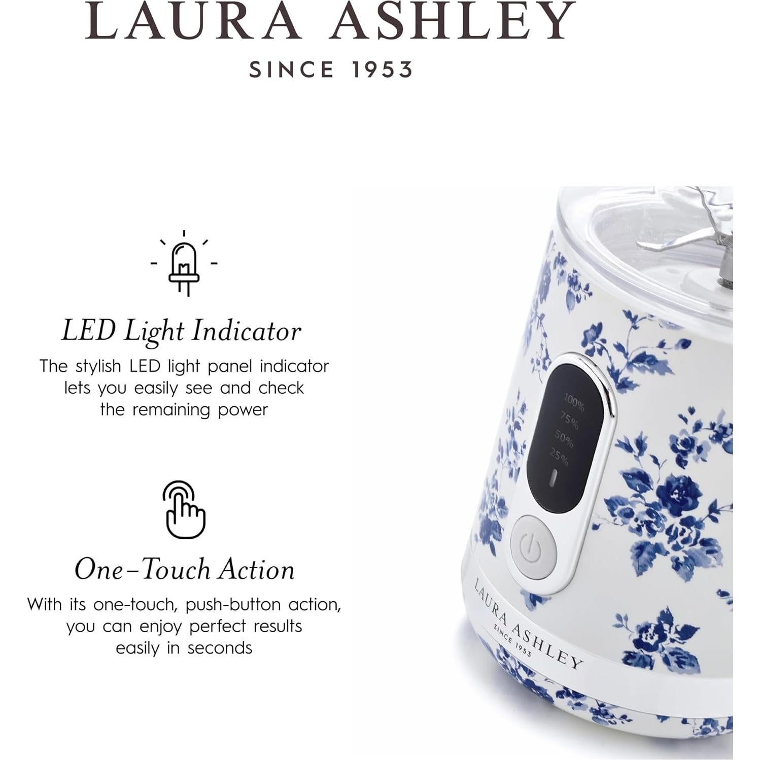 Mezclador Portátil Laura Ashley VQ - 450 mL, Recargable USB