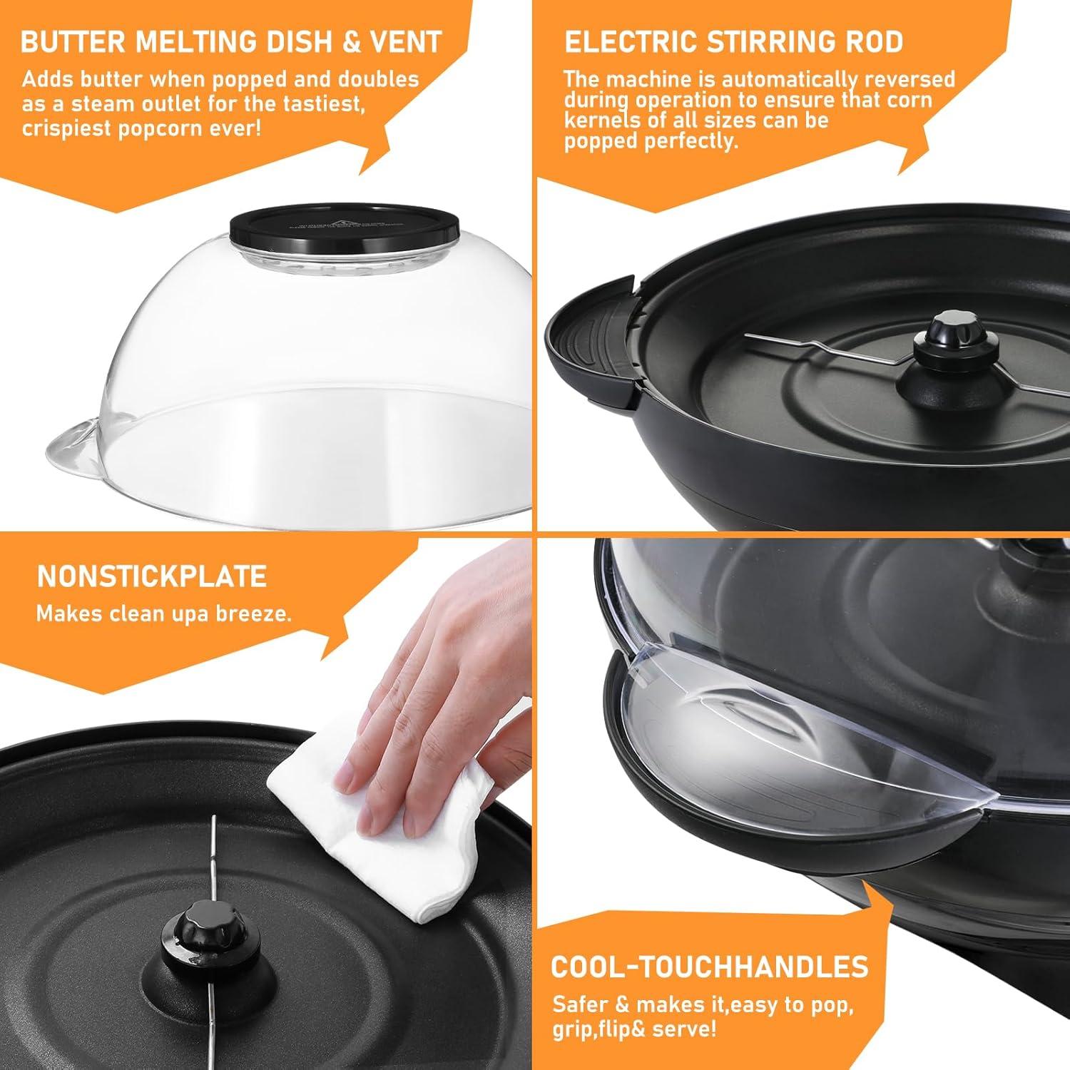 Máquina de Palomitas TLGREEN 6qt Eléctrica Antiadherente