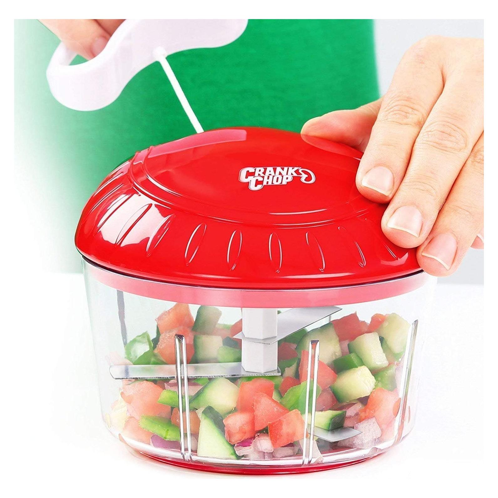 Picador Manual de Alimentos Crank Chop - 2 Tazas, Acero Inoxidable
