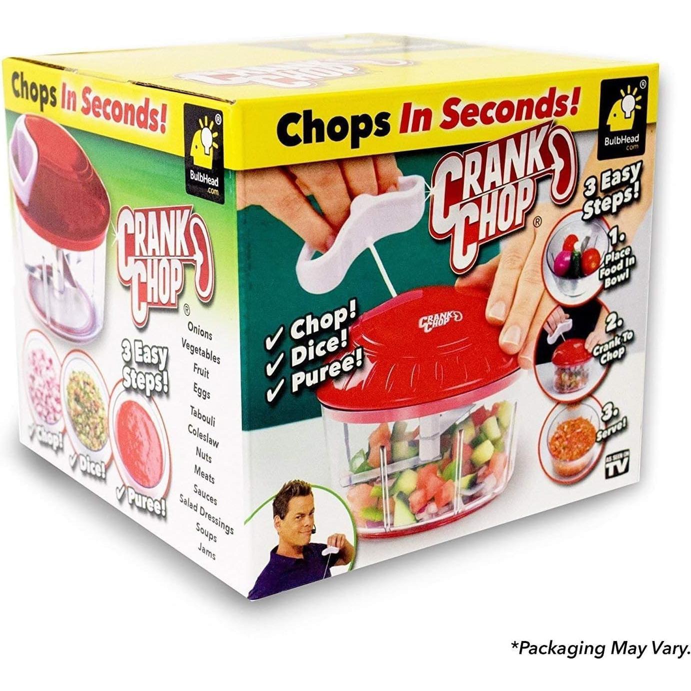 Picador Manual de Alimentos Crank Chop - 2 Tazas, Acero Inoxidable
