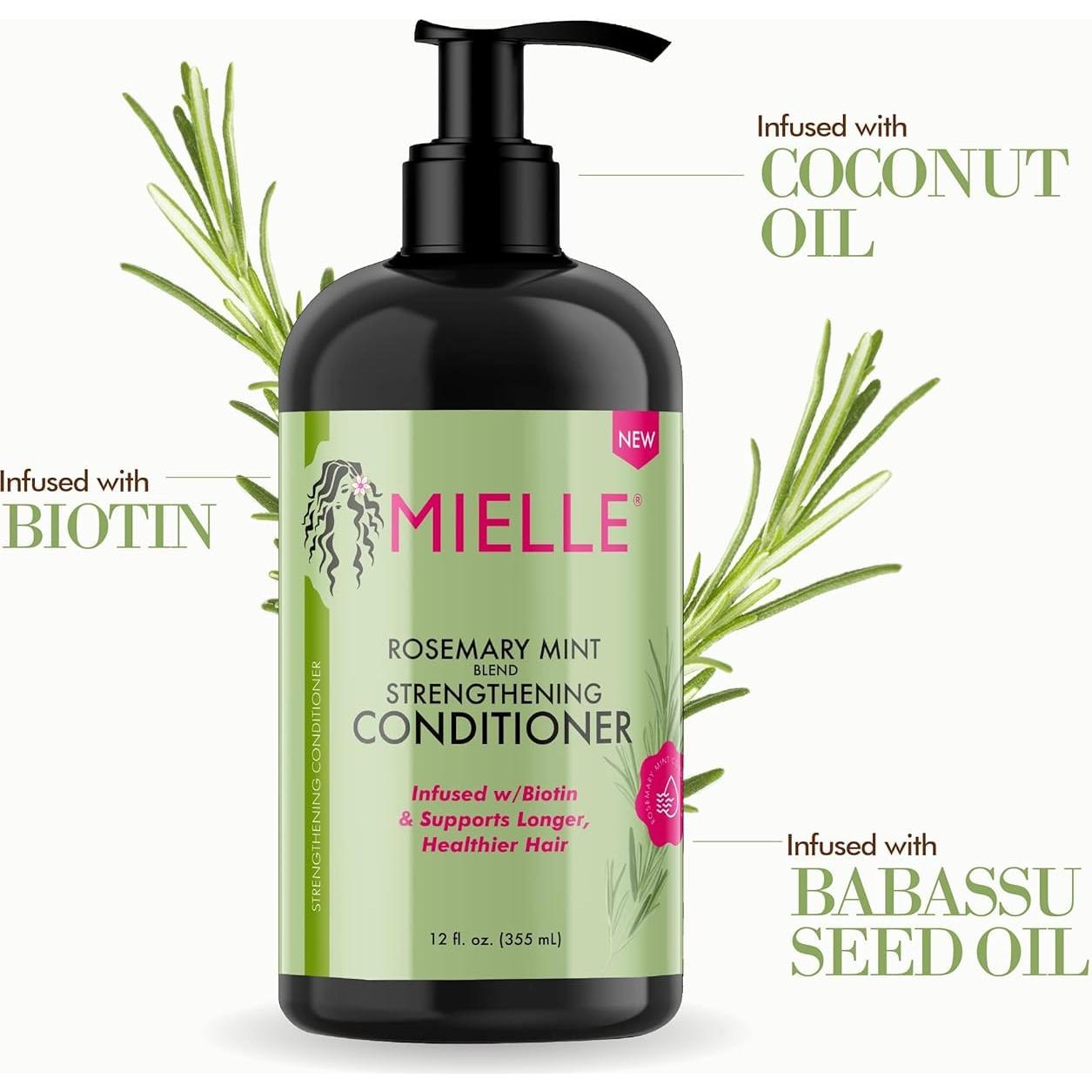 Acondicionador Fortalecedor Mielle Organics 340 g Biotina Romero Menta