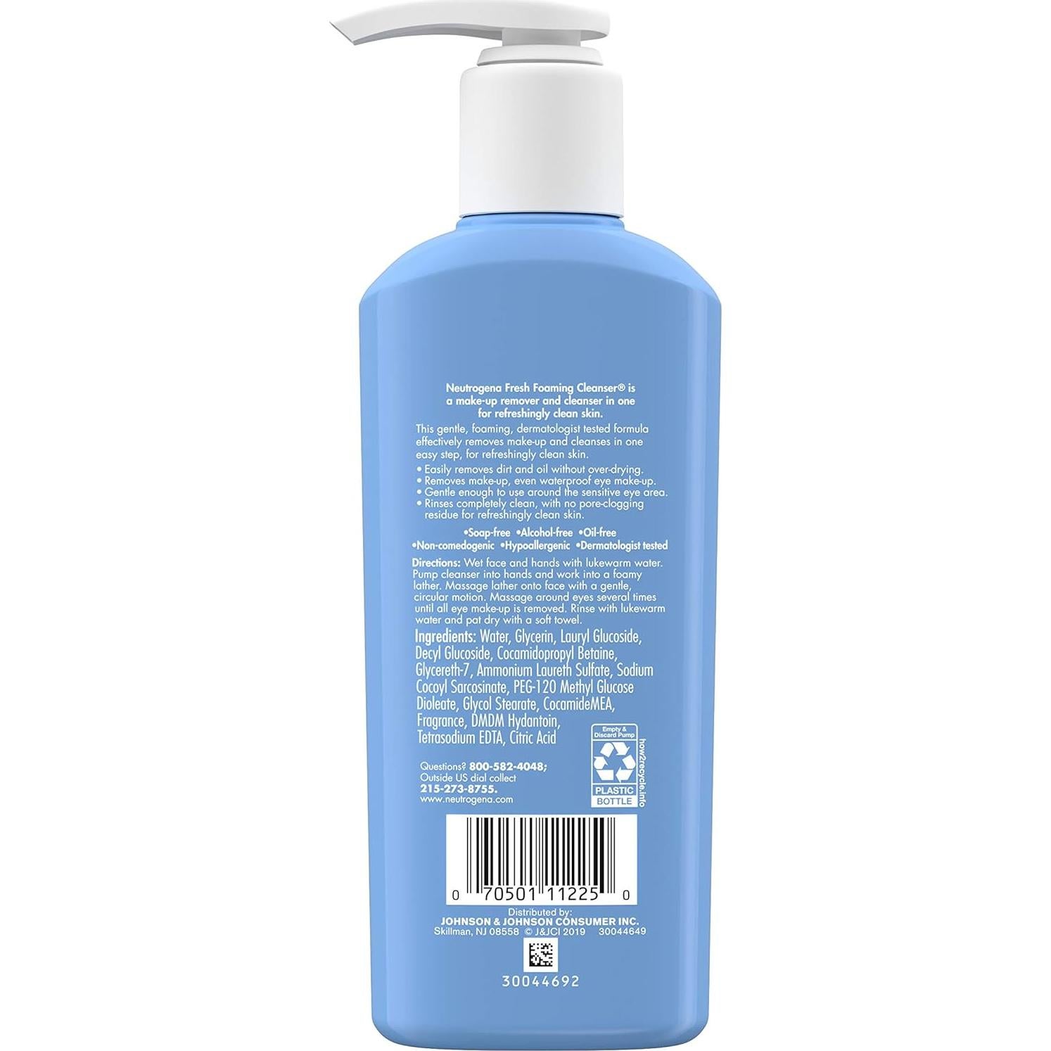 Limpiador Facial Espumoso Neutrogena 284 ml Hipoalergénico