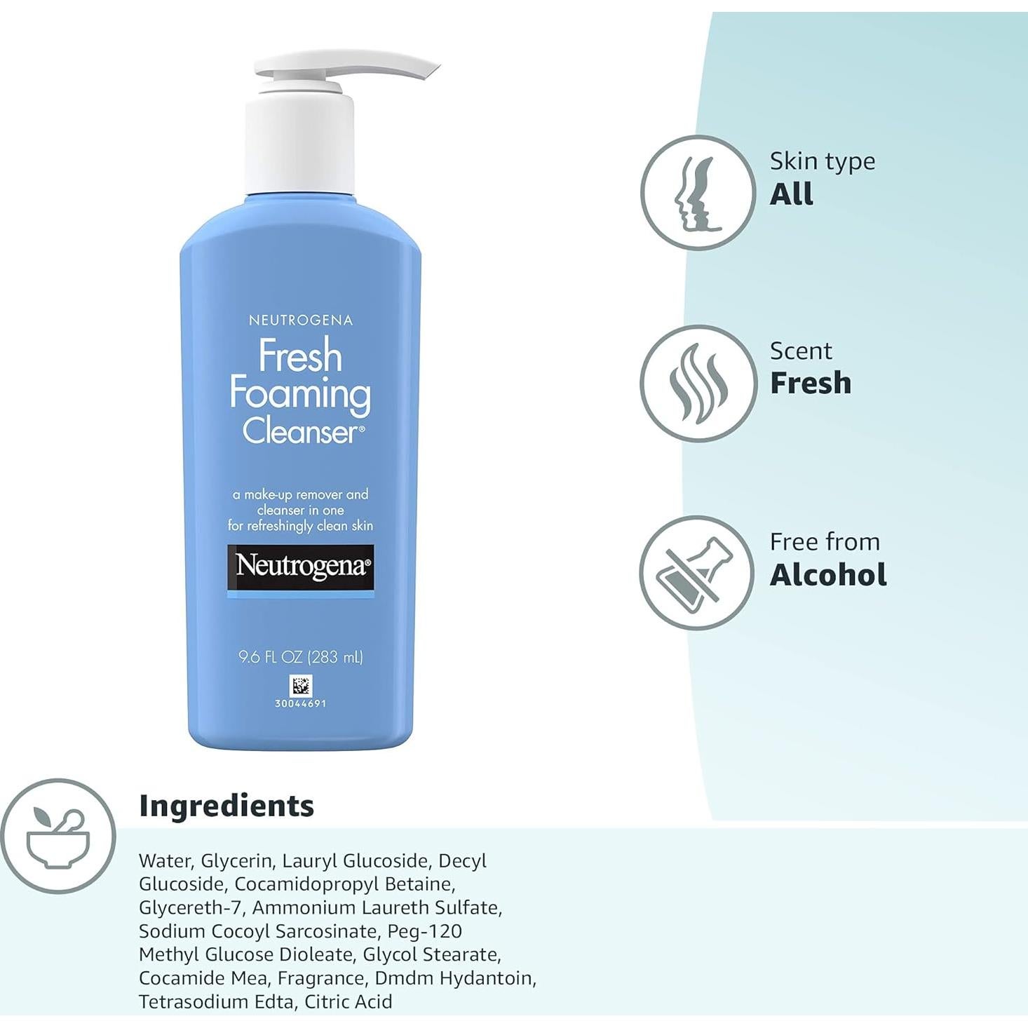 Limpiador Facial Espumoso Neutrogena 284 ml Hipoalergénico