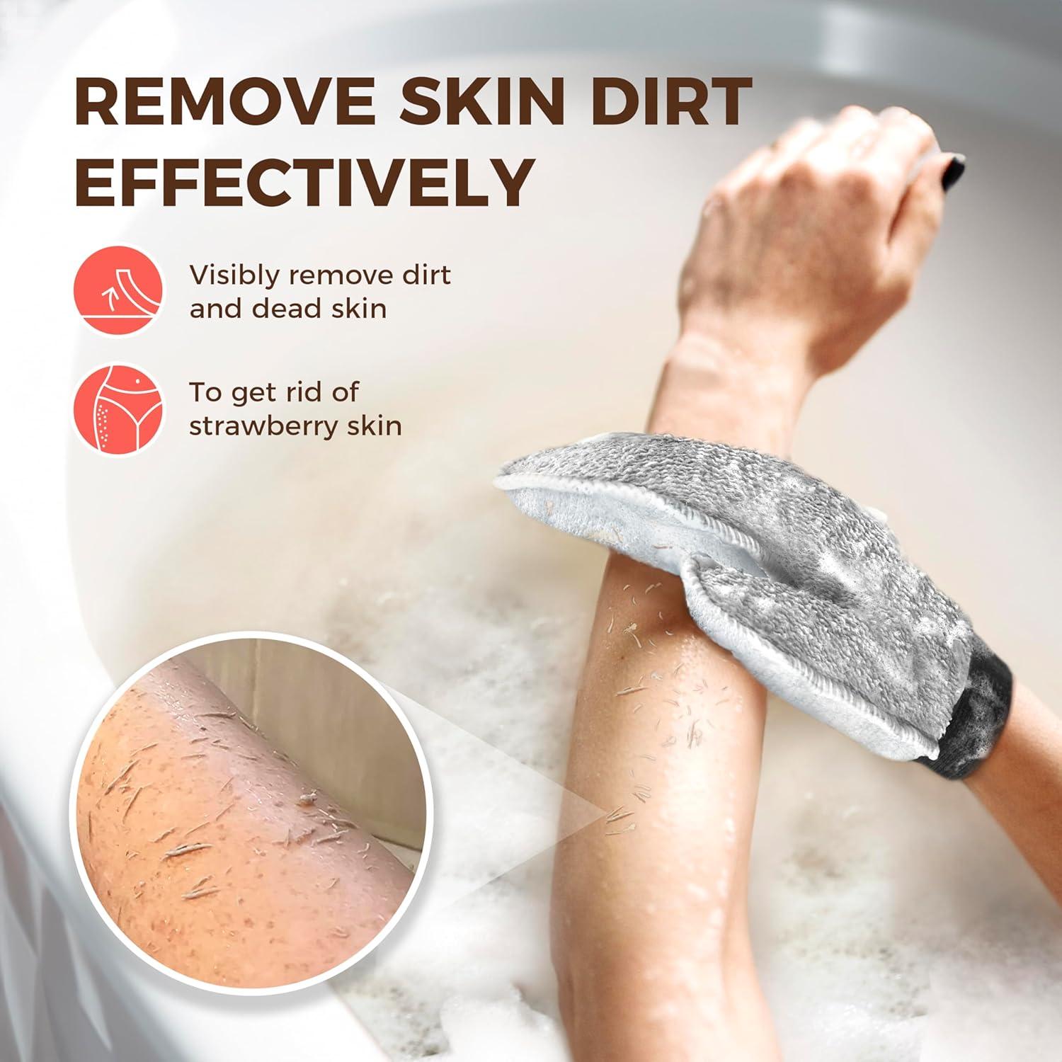 Guantes Exfoliantes ZOMCHI Doble Textura para Spa en Casa