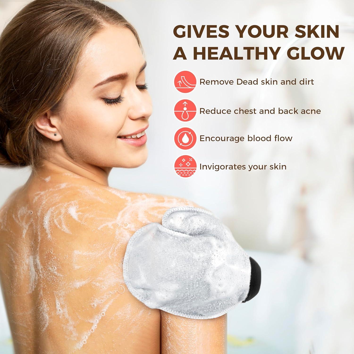 Guantes Exfoliantes ZOMCHI Doble Textura para Spa en Casa