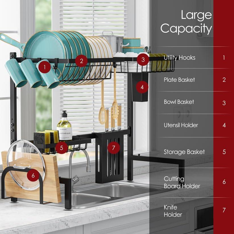 Escurridor de Platos Sakugi de Acero Inoxidable Ajustable 76-86 cm