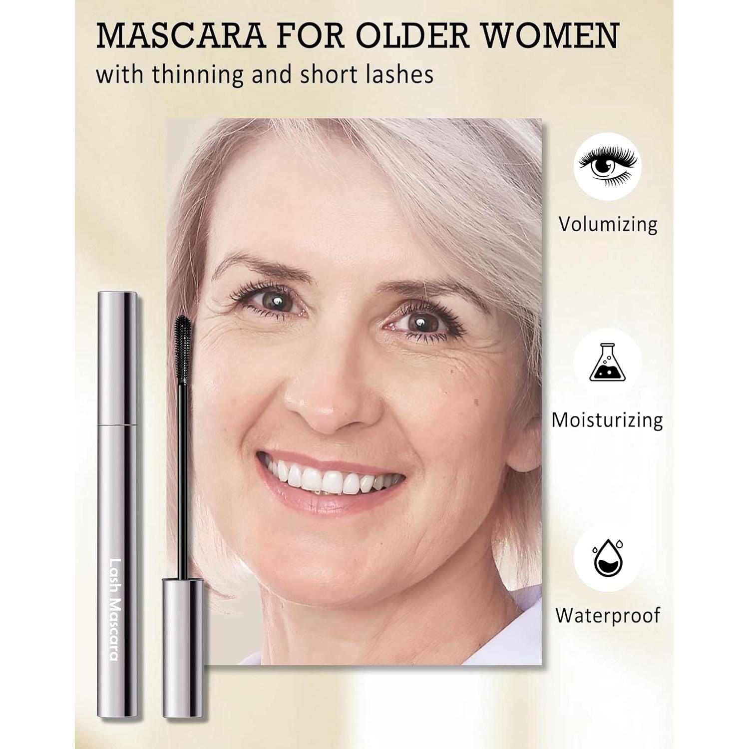 Máscara de Pestañas Hipoalergénica Lestpola Negra 12H para Mujeres Mayores