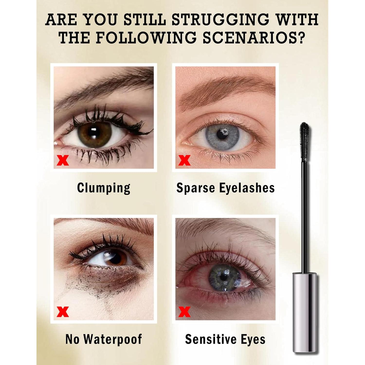 Máscara de Pestañas Hipoalergénica Lestpola Negra 12H para Mujeres Mayores