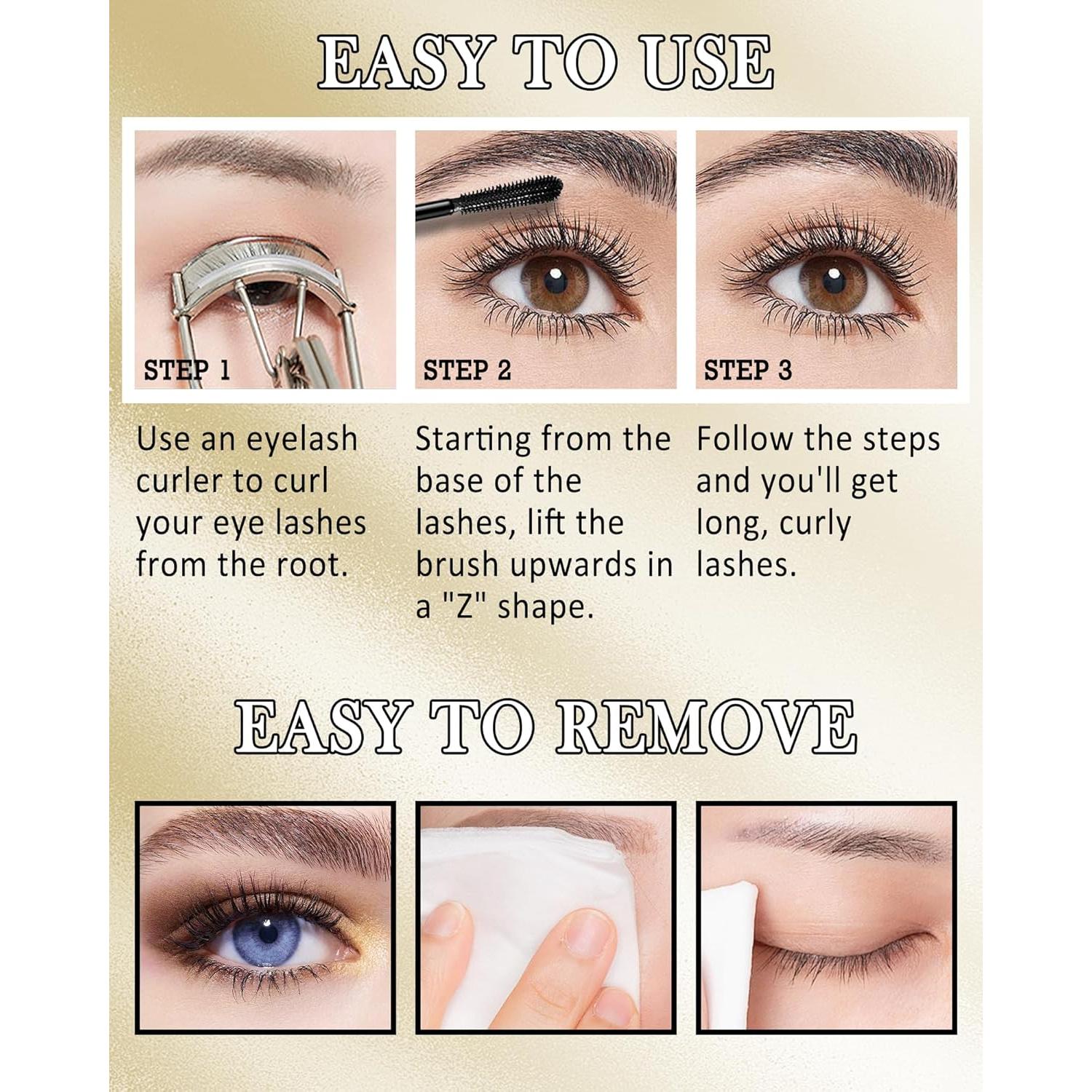 Máscara de Pestañas Hipoalergénica Lestpola Negra 12H para Mujeres Mayores