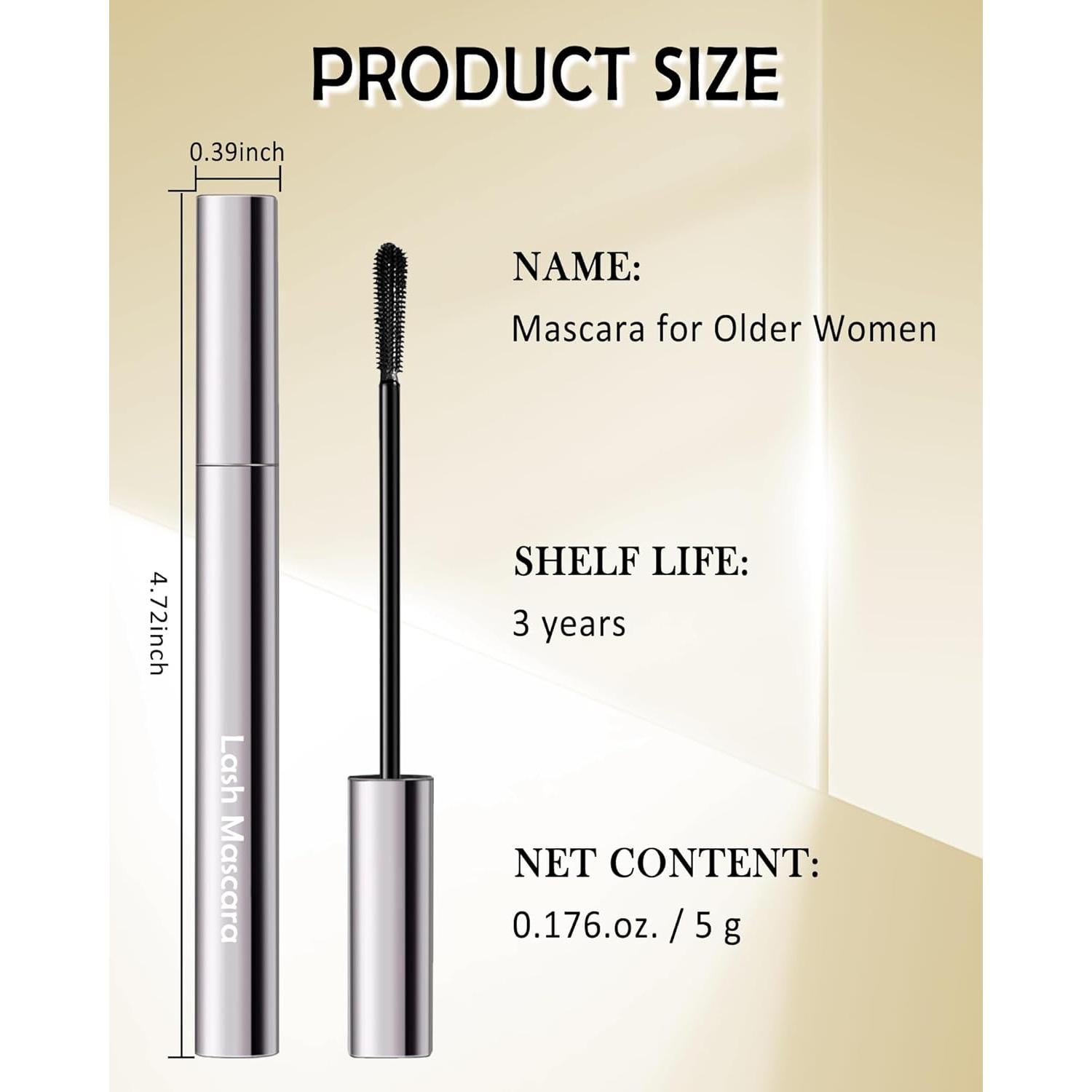 Máscara de Pestañas Hipoalergénica Lestpola Negra 12H para Mujeres Mayores