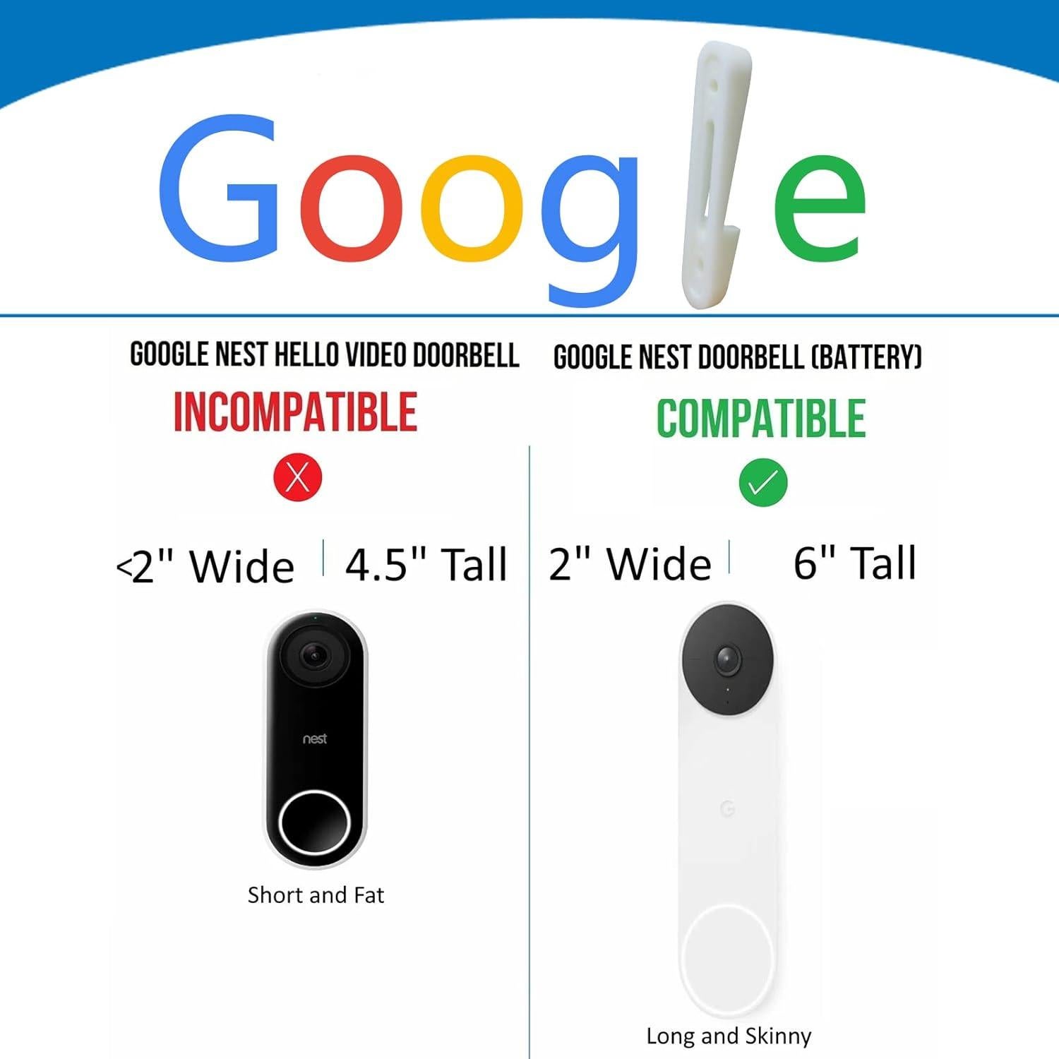 Soporte de Vinilo para Timbre Google Nest - Montaje en Ángulo Negro