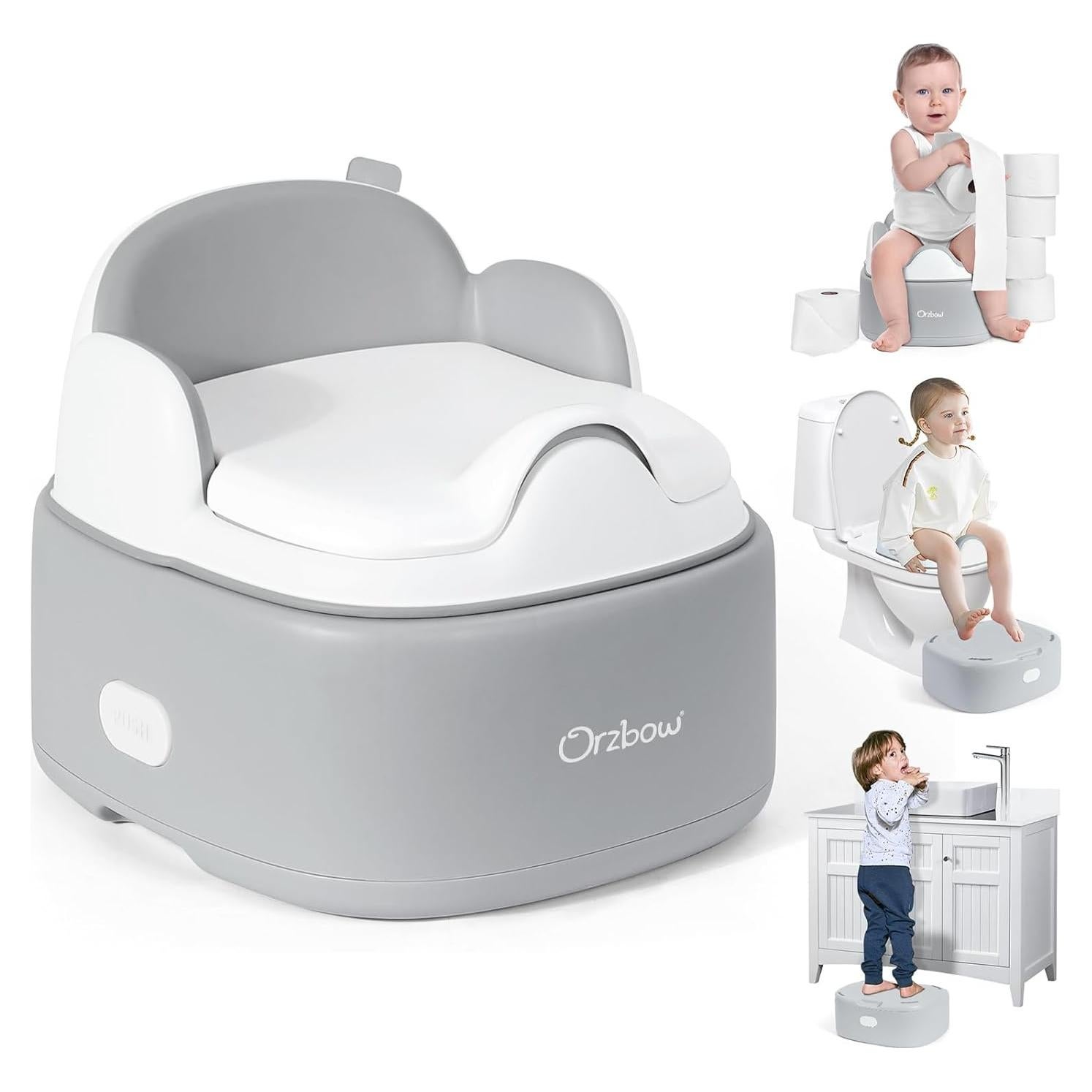 Inodoro de Entrenamiento 3 en 1 Orzbow para Niños Gris