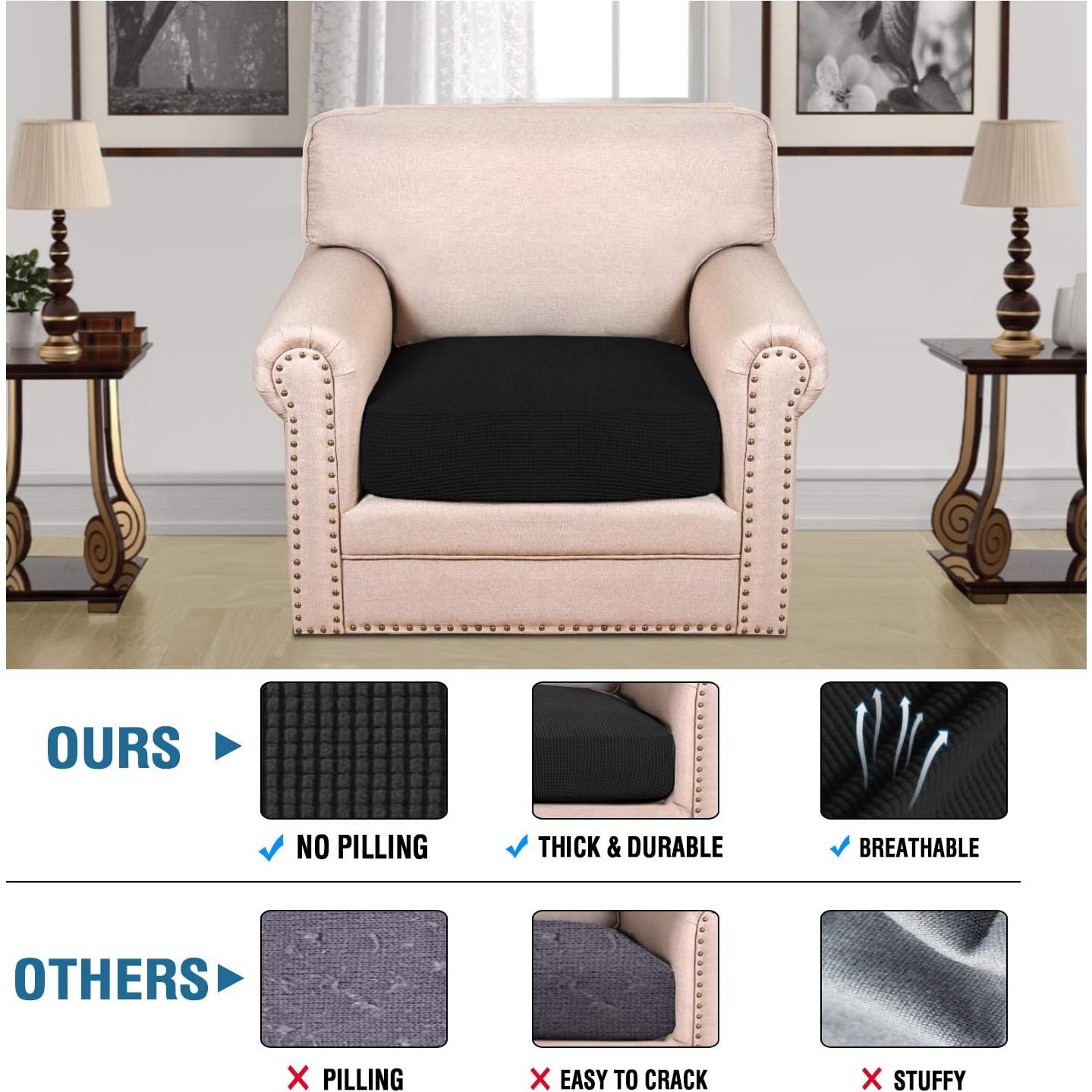 Funda de Cojín Estirable H.VERSAILTEX para Silla Negra