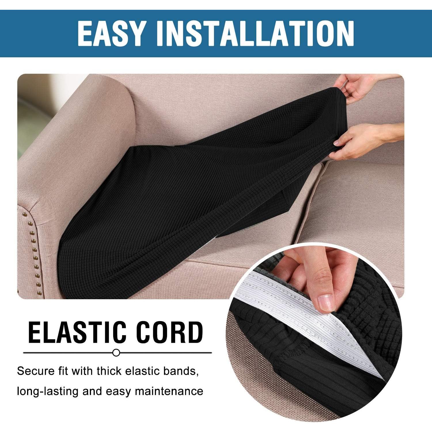 Funda de Cojín Estirable H.VERSAILTEX para Silla Negra