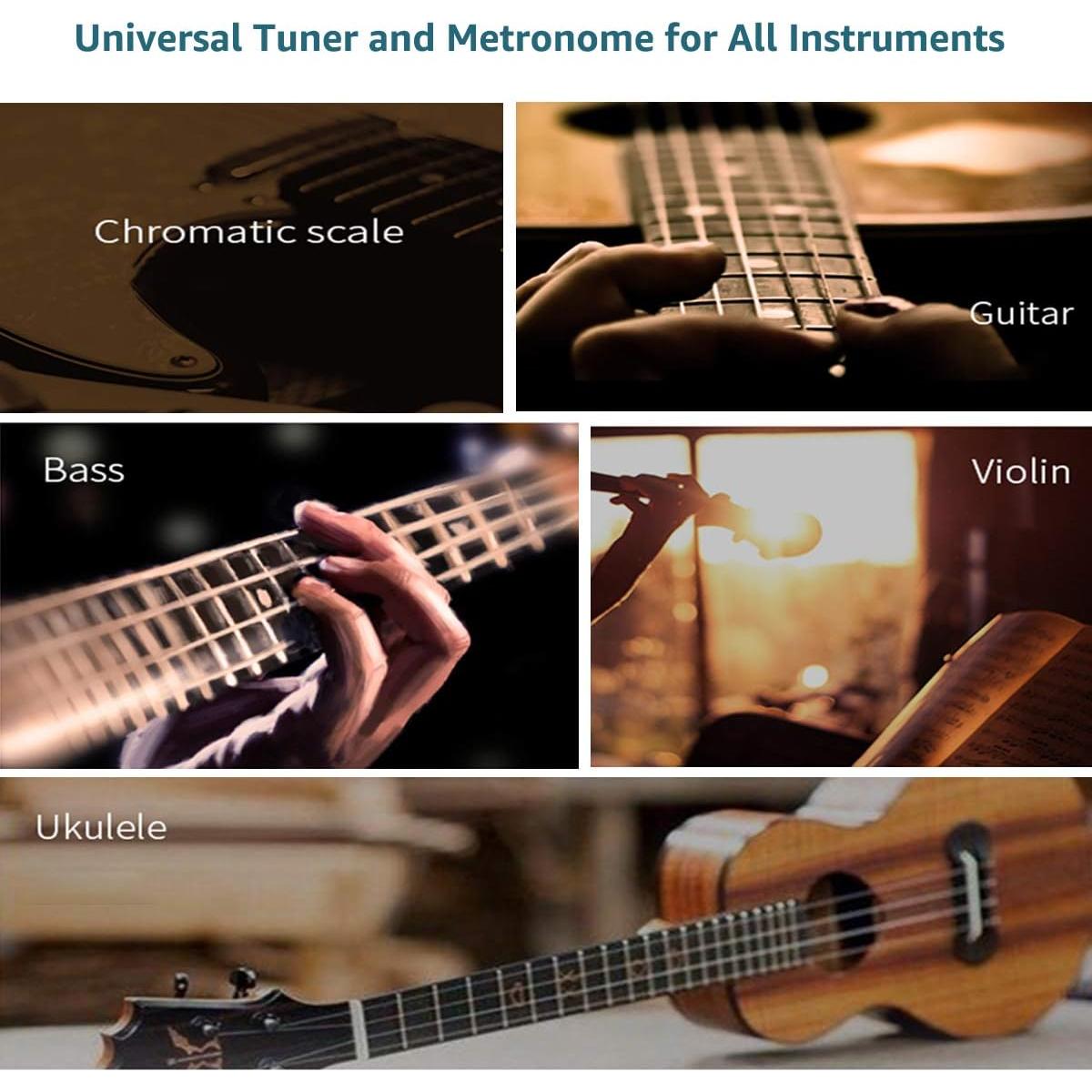 Metrónomo Afinador Recargable MetroTuner 3 en 1 para Guitarra