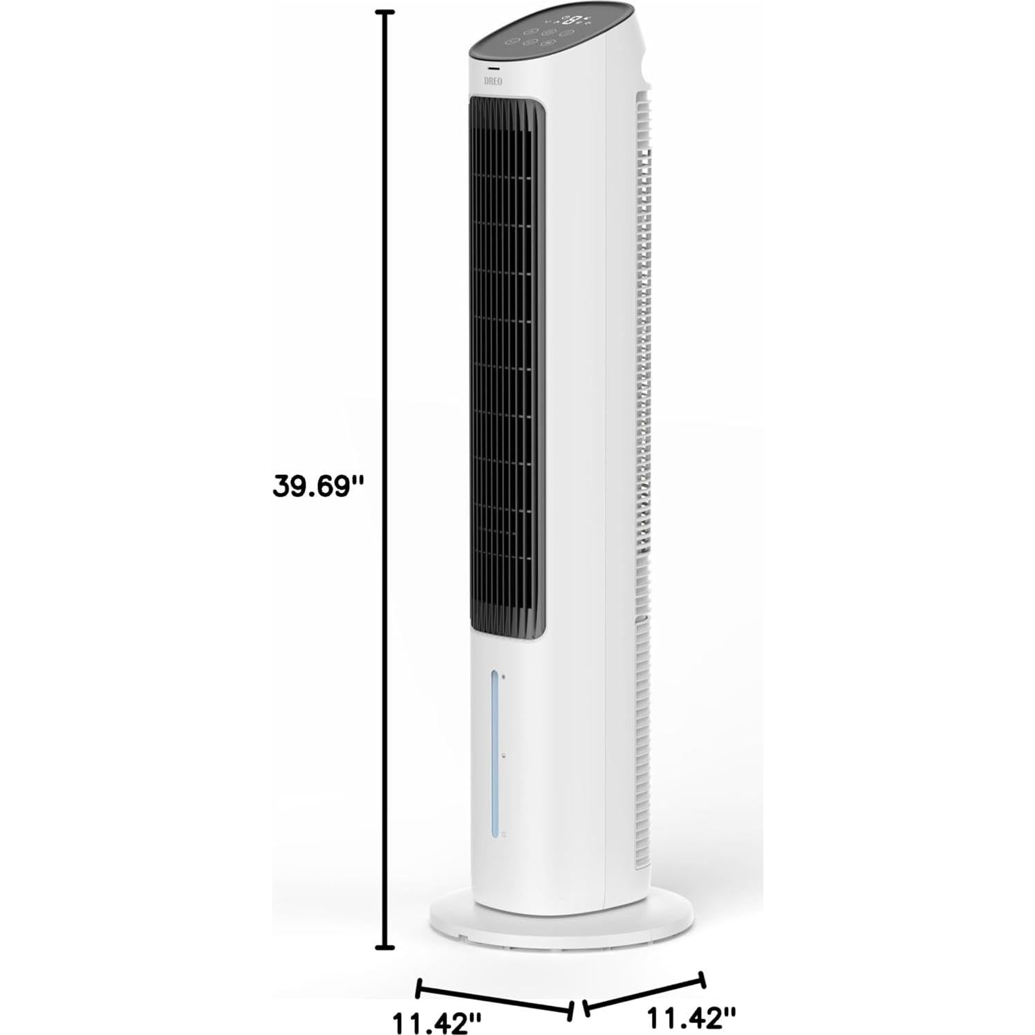 Ventilador de Torre Dreo IceWind 2023, 39.7" Oscilante, 4 Velocidades, Control Remoto, Enfriador Evaporativo
