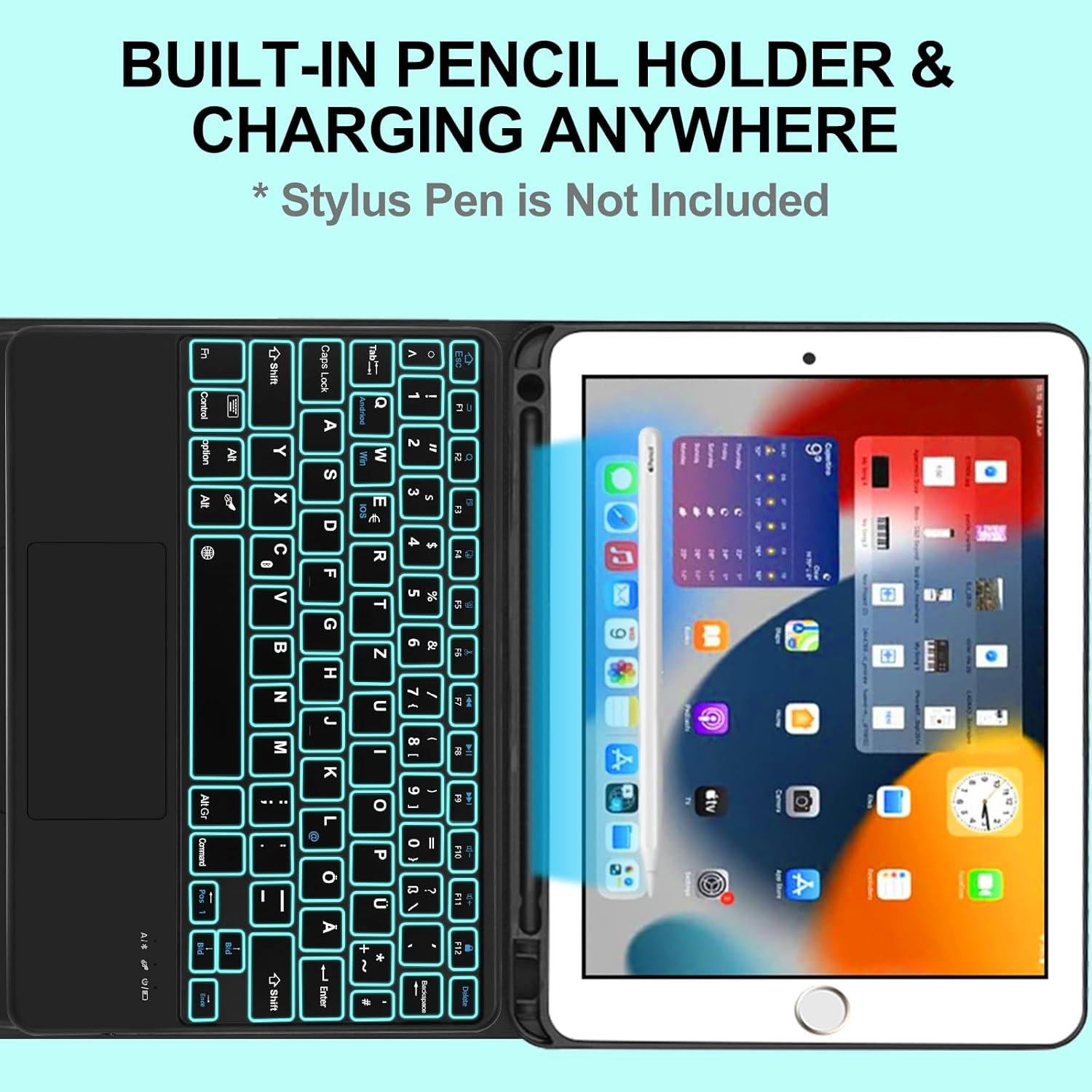 Funda Teclado Táctil D DINGRICH para iPad 10.2" y Pro 10.5"