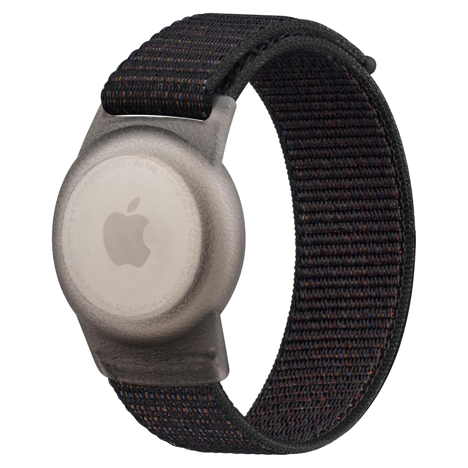 Pulsera Ajustable Vancle para AirTag - Nylon Negro 100-188 mm