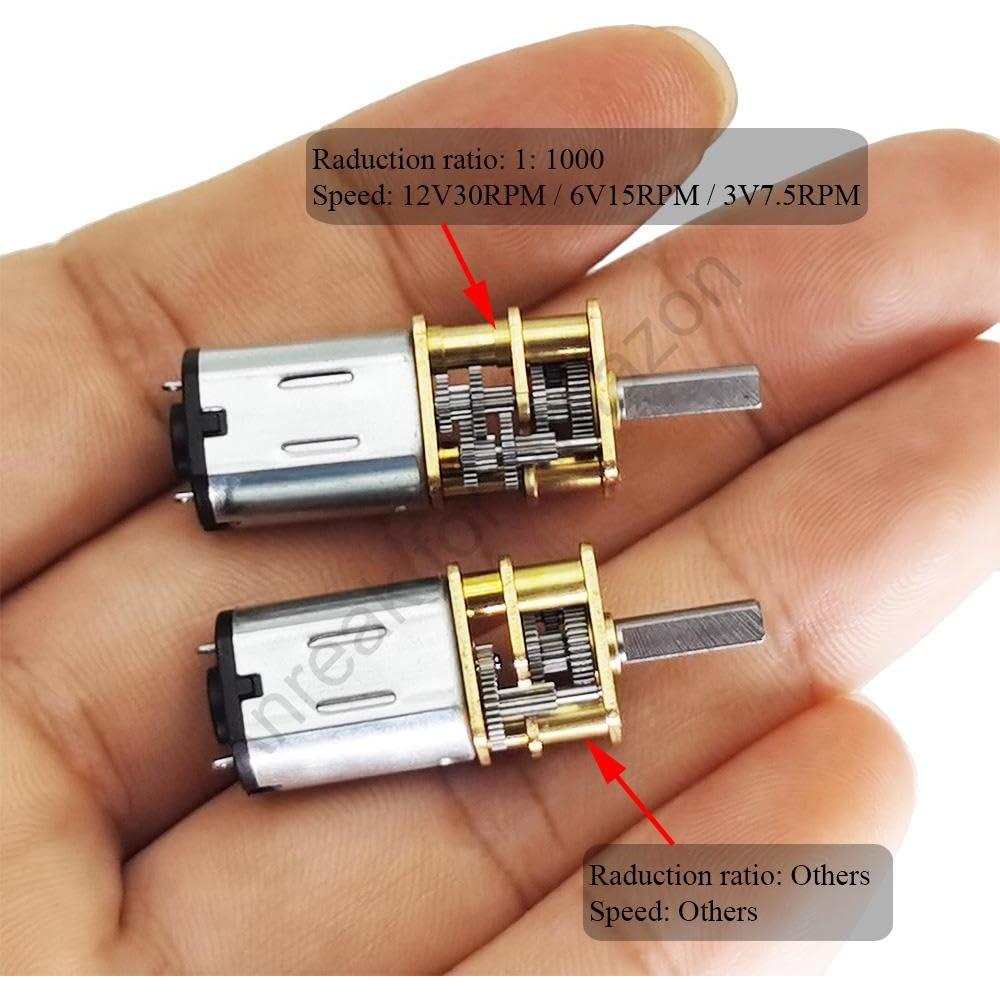 Motor de Engranaje N20 DC 12V 30RPM 2 Pcs para Robótica
