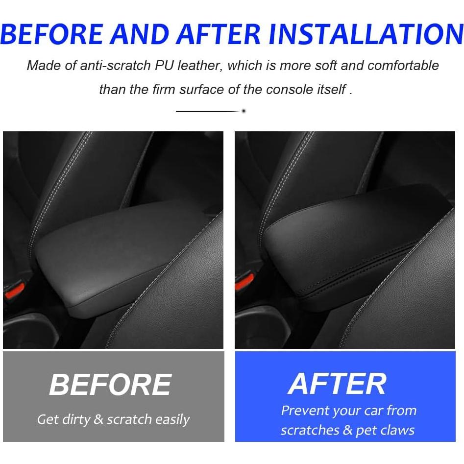 Cubierta de Reposabrazos DEYTOP para Toyota Corolla Cross 2022-2025 - Cuero PU Negro