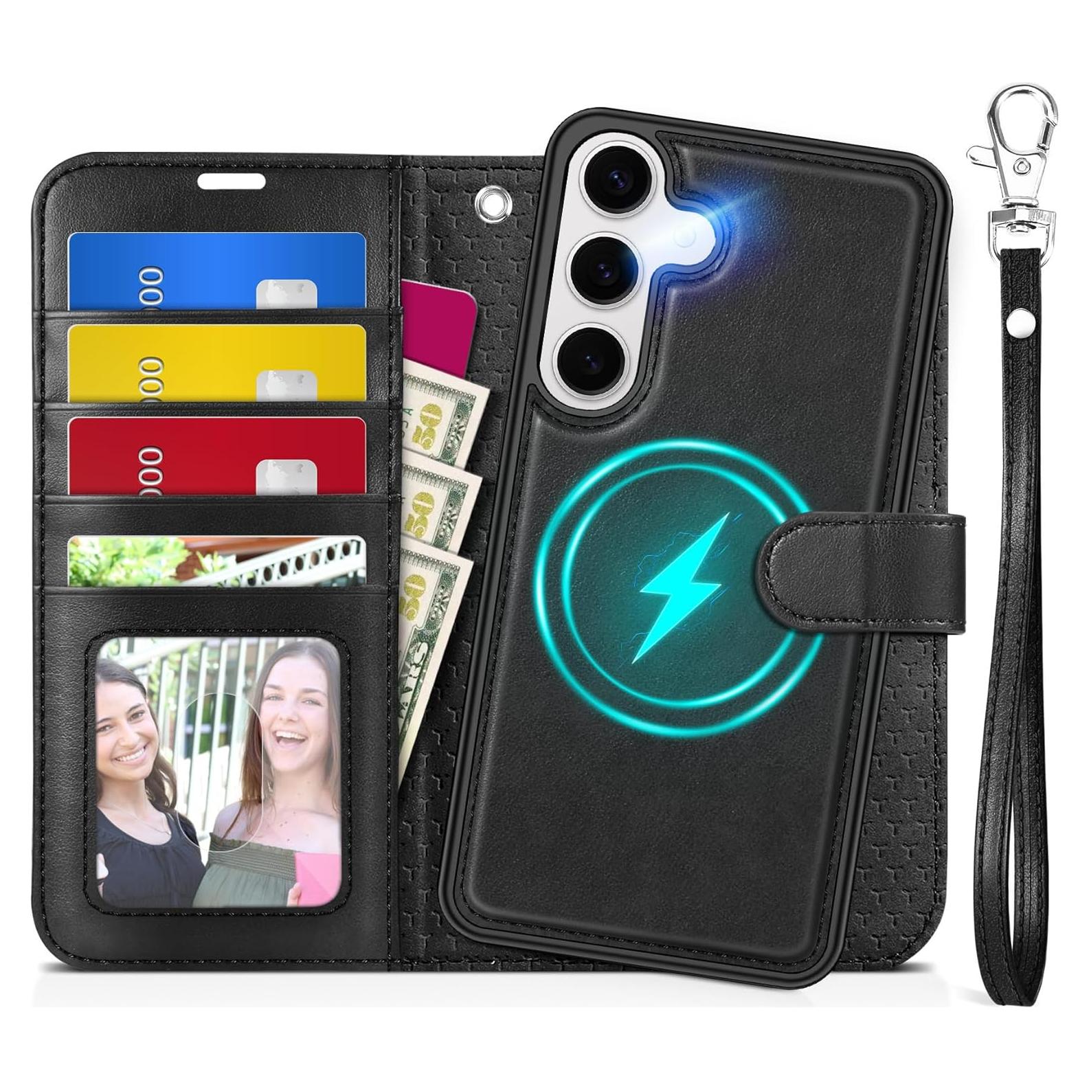 Funda TUCCH para Galaxy S25 6.2" con bloqueo RFID y 4 ranuras