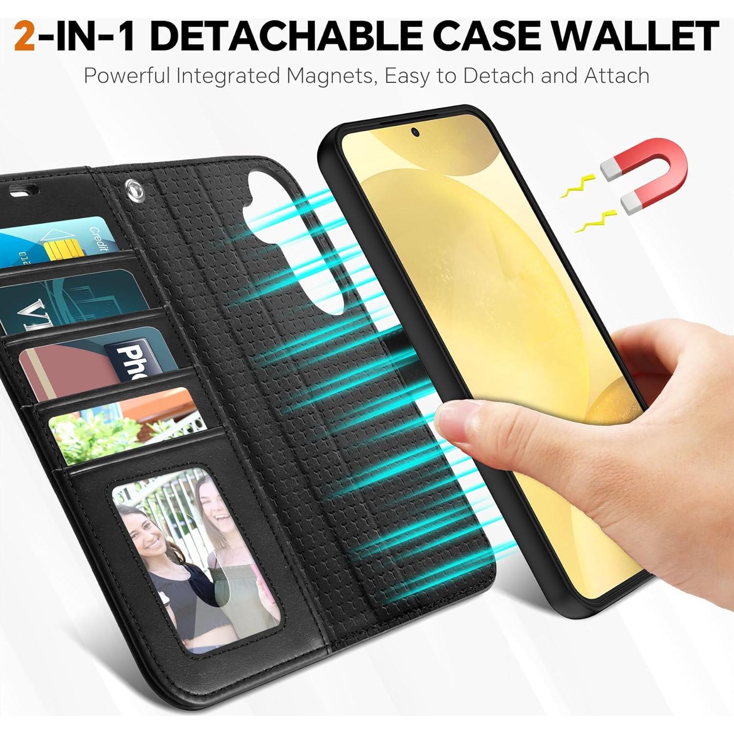 Funda TUCCH para Galaxy S25 6.2" con bloqueo RFID y 4 ranuras