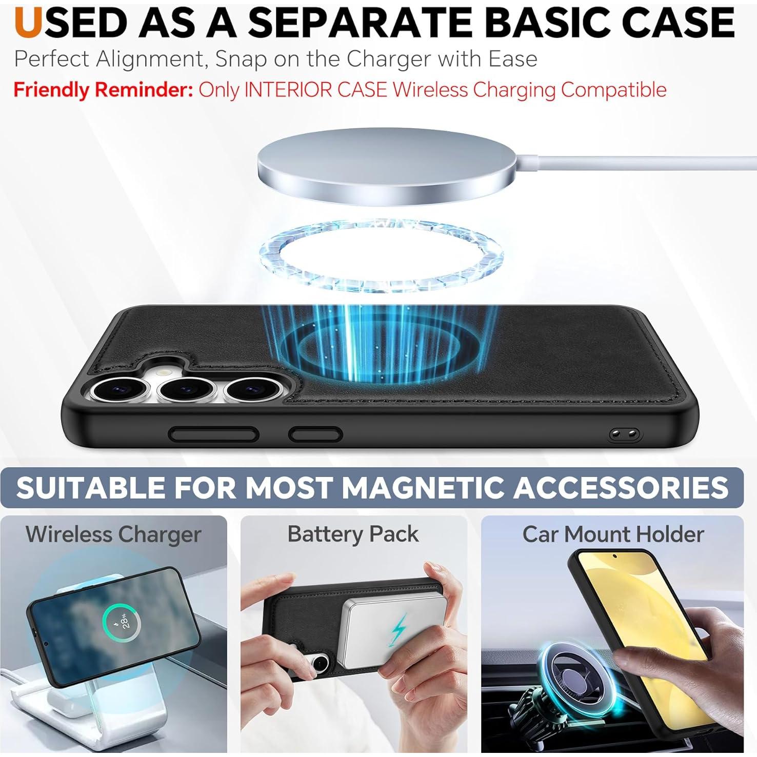 Funda TUCCH para Galaxy S25 6.2" con bloqueo RFID y 4 ranuras