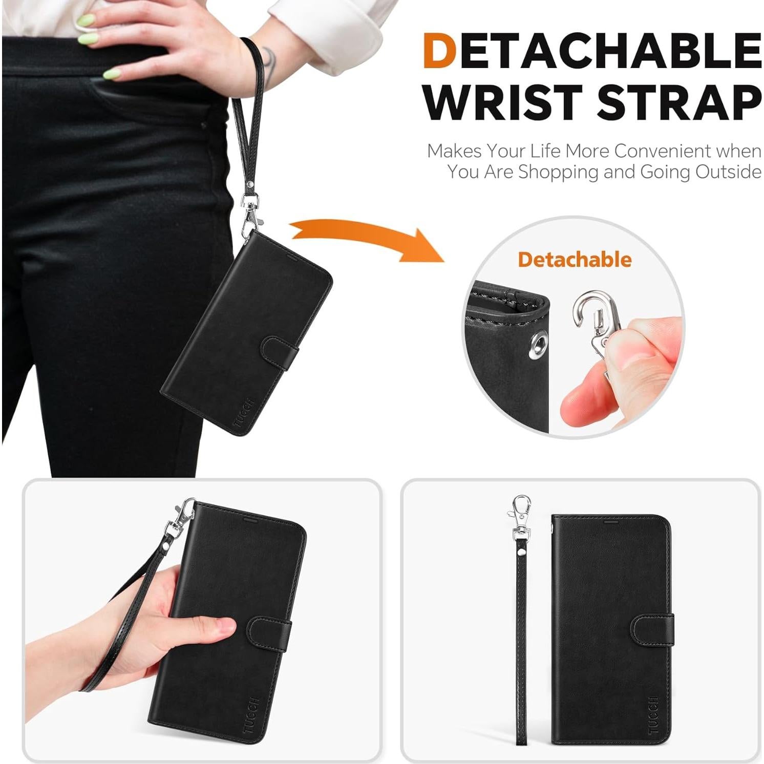 Funda TUCCH para Galaxy S25 6.2" con bloqueo RFID y 4 ranuras