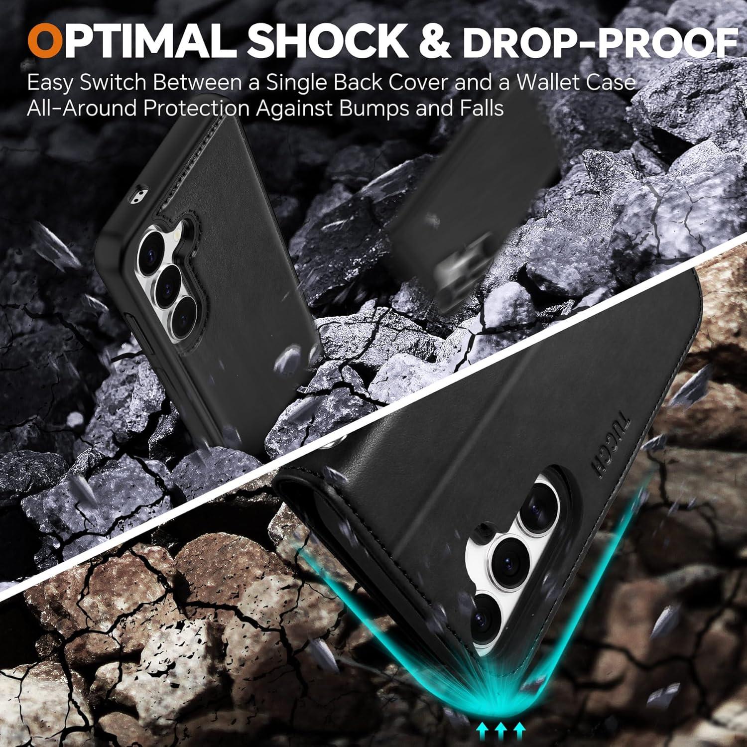 Funda TUCCH para Galaxy S25 6.2" con bloqueo RFID y 4 ranuras