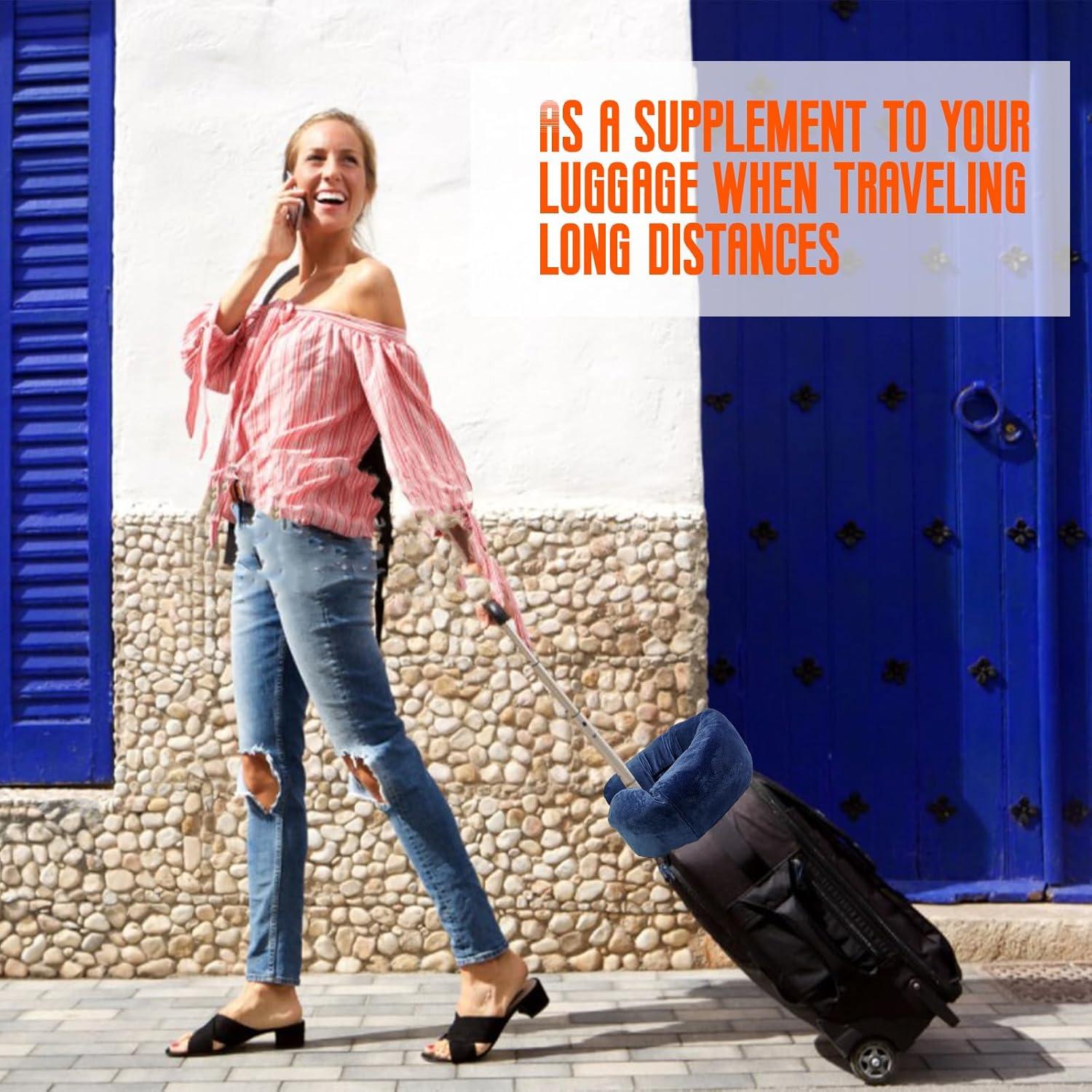 Almohada de Viaje Rellenable S-SNAIL-OO Negra 40x17 cm