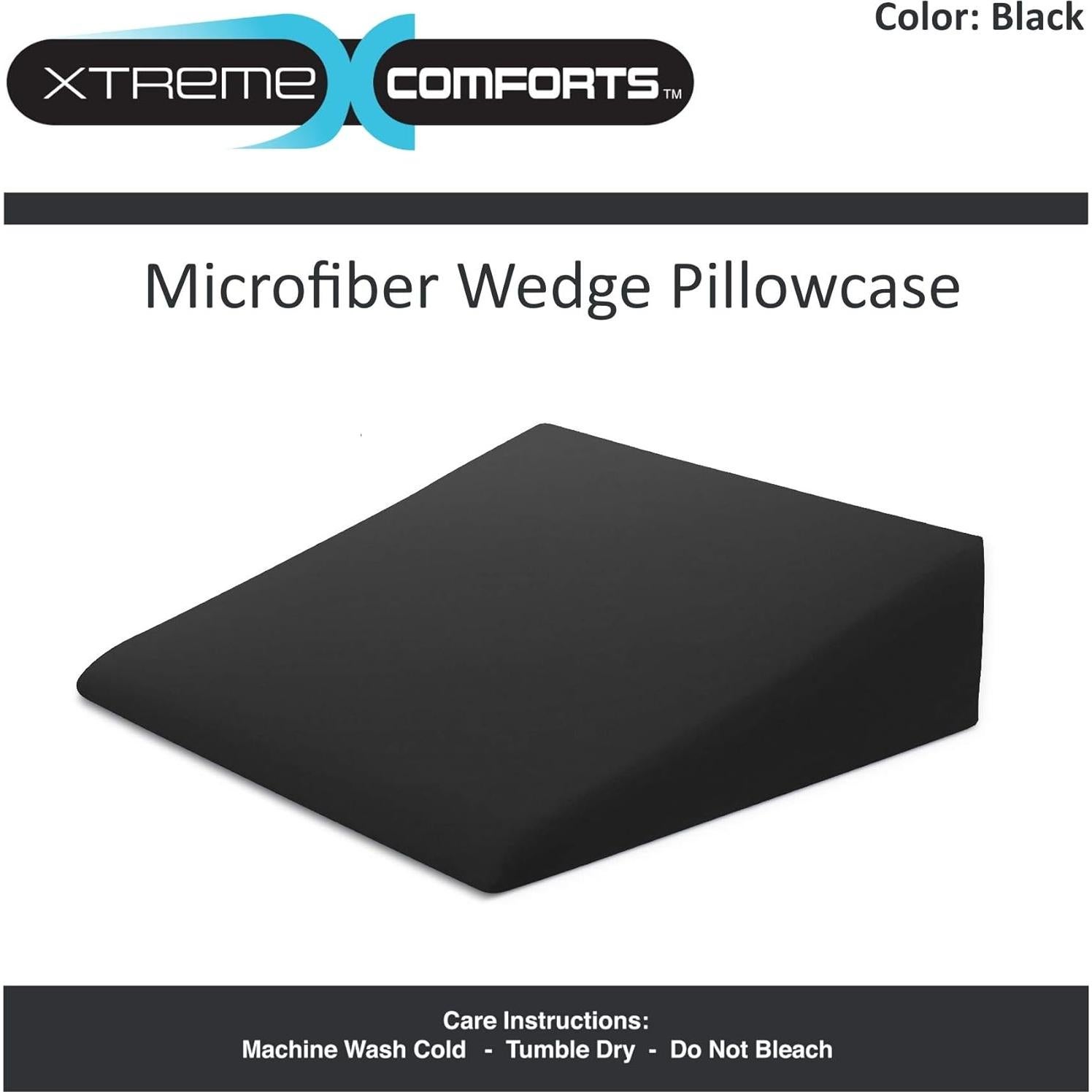 Funda de Almohada en Cuña Xtreme Comforts - Negra 68.6x63.5 cm