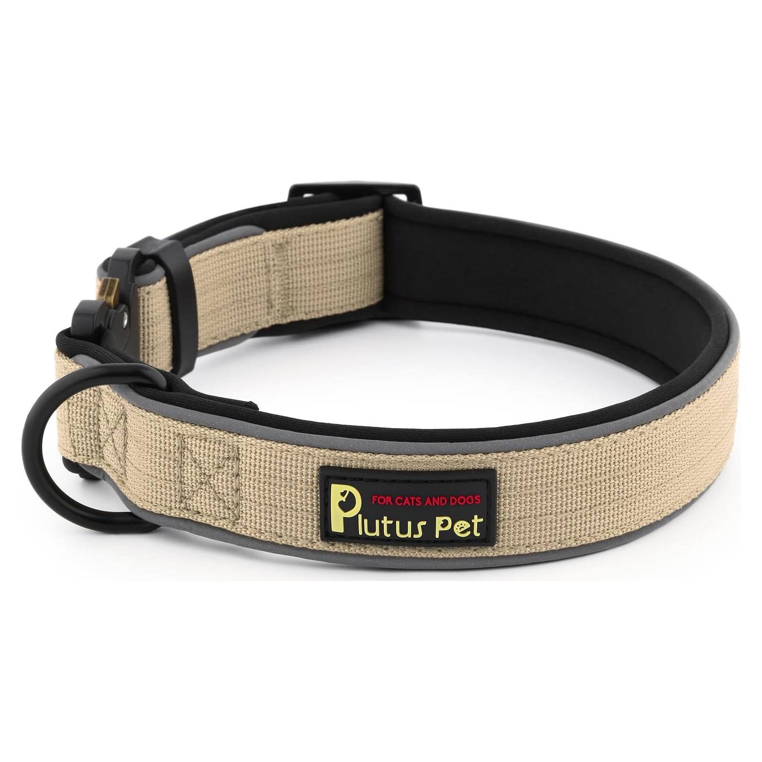 Collar Táctico Reflectante Plutus Pet para Perros XS Beige