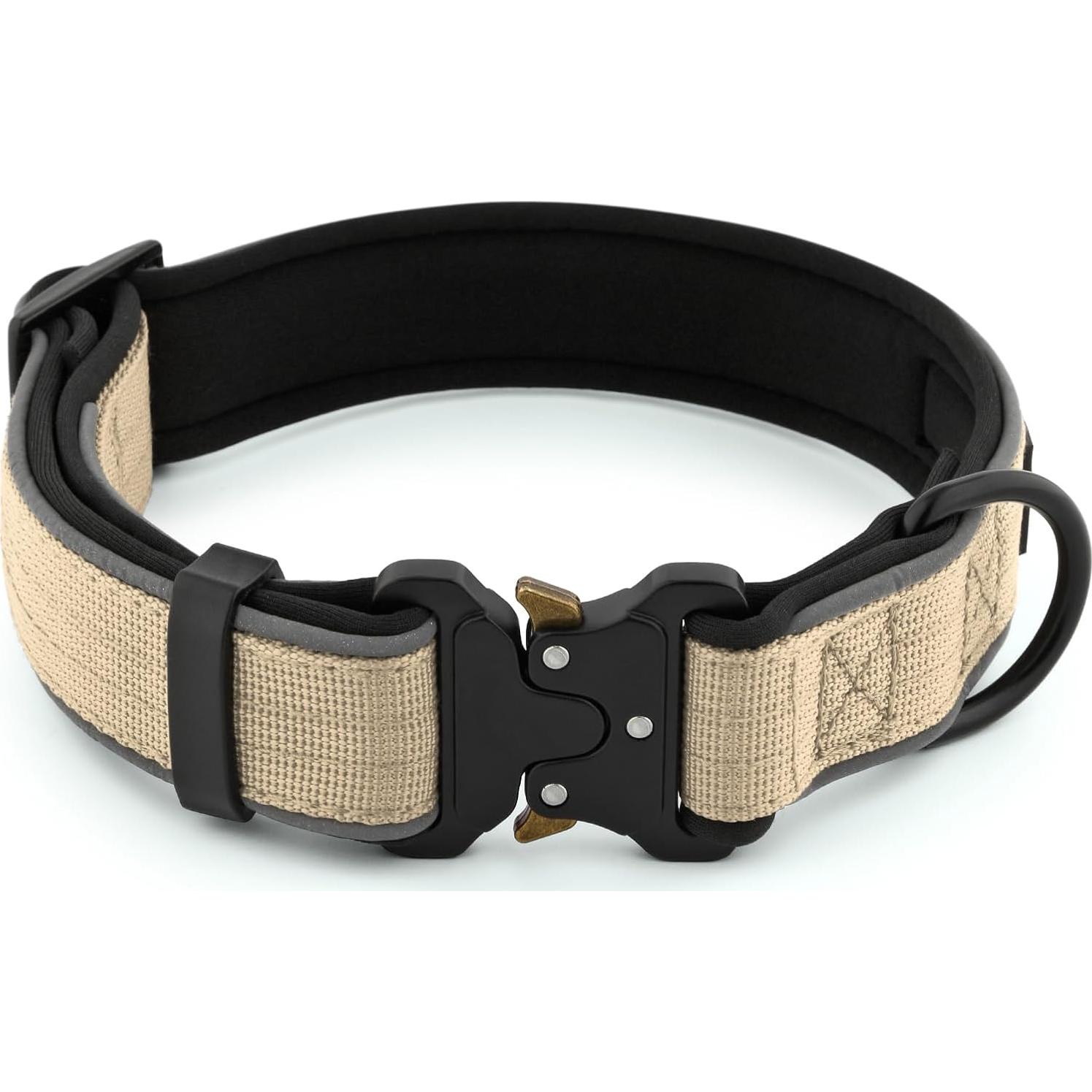 Collar Táctico Reflectante Plutus Pet para Perros XS Beige
