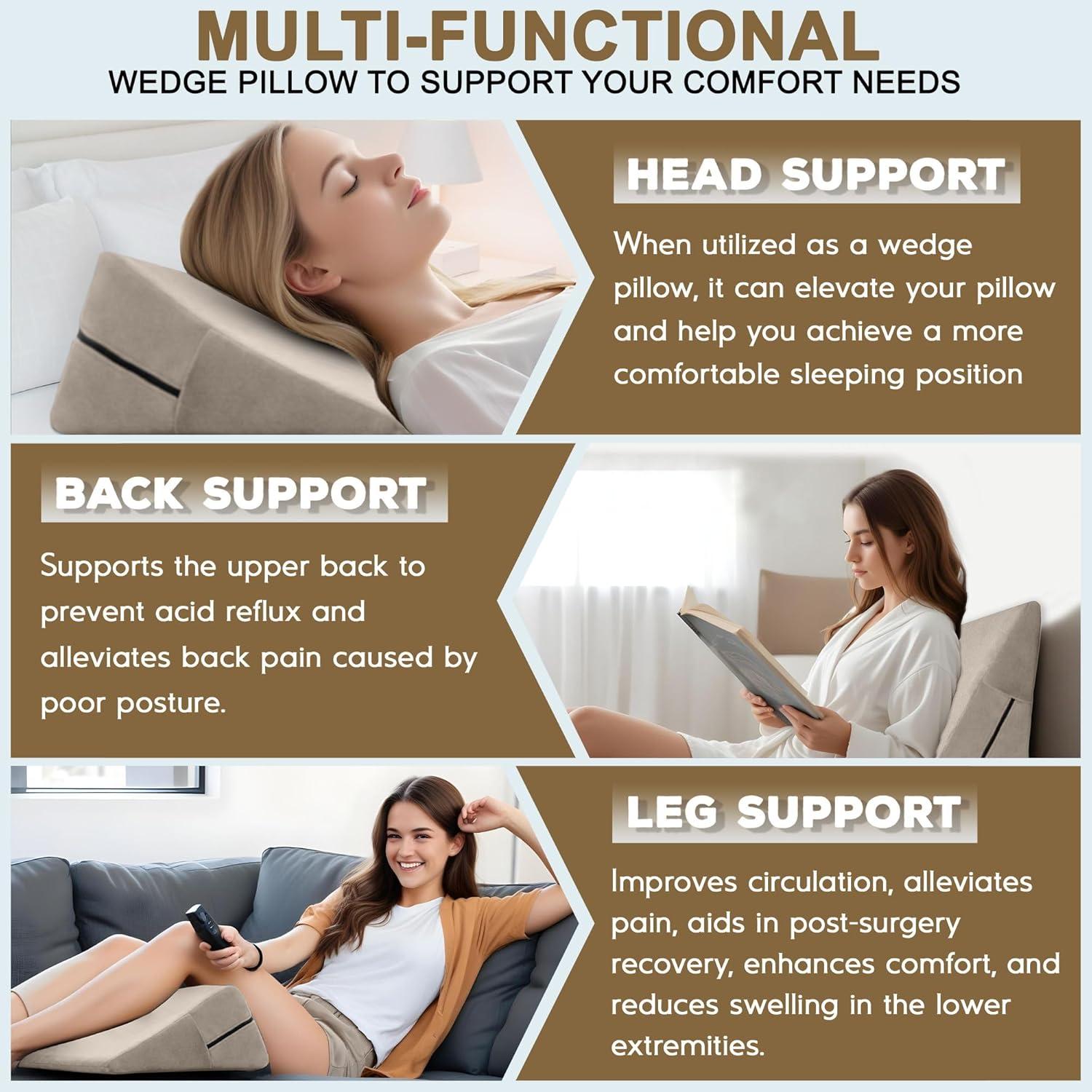 Almohada Cuña Sokoro para Apnea del Sueño y Reflujo - Beige