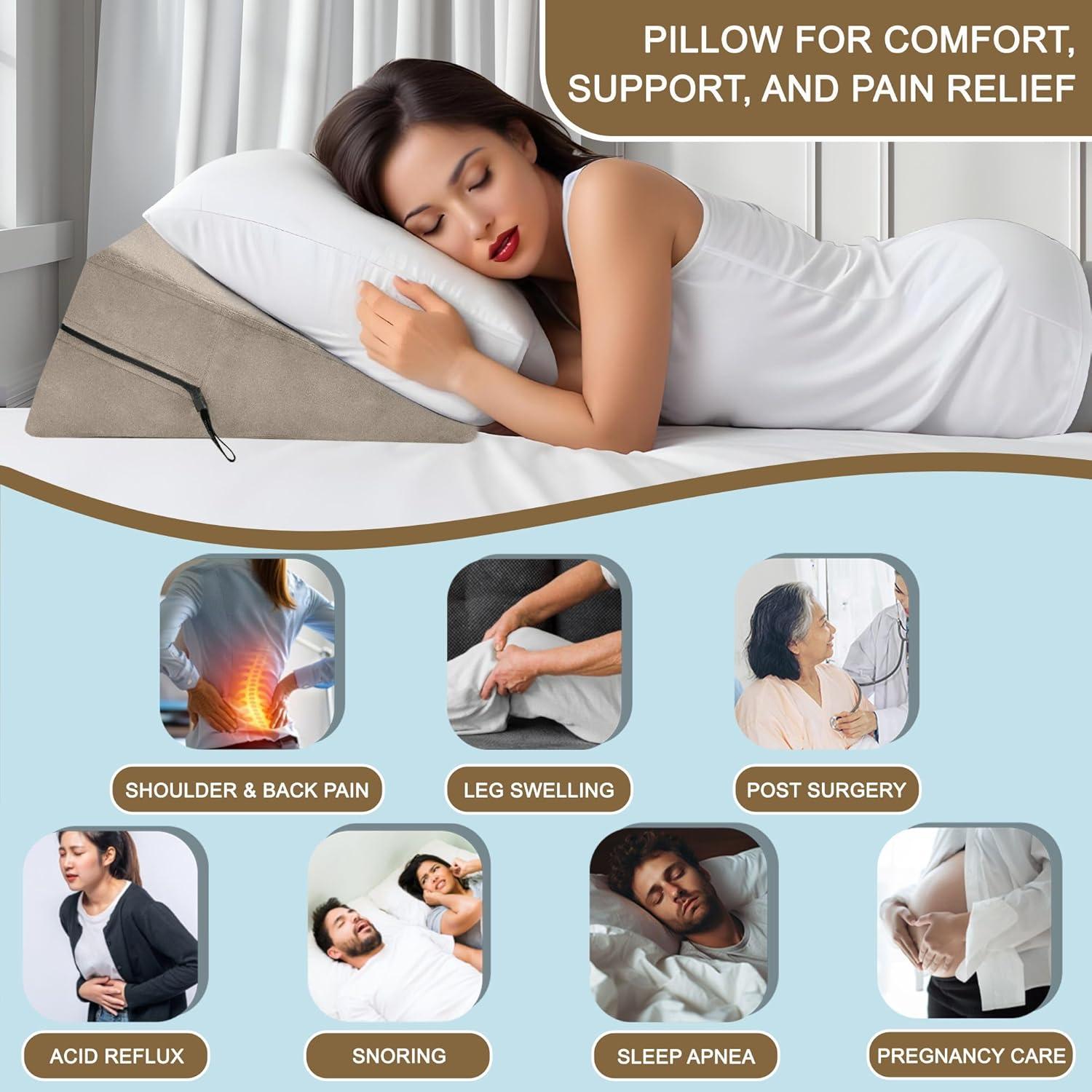 Almohada Cuña Sokoro para Apnea del Sueño y Reflujo - Beige
