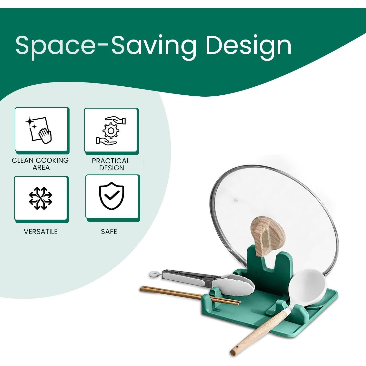 Reposaplatos de Silicona TOF 3-en-1 Resistente al Calor Libre de BPA
