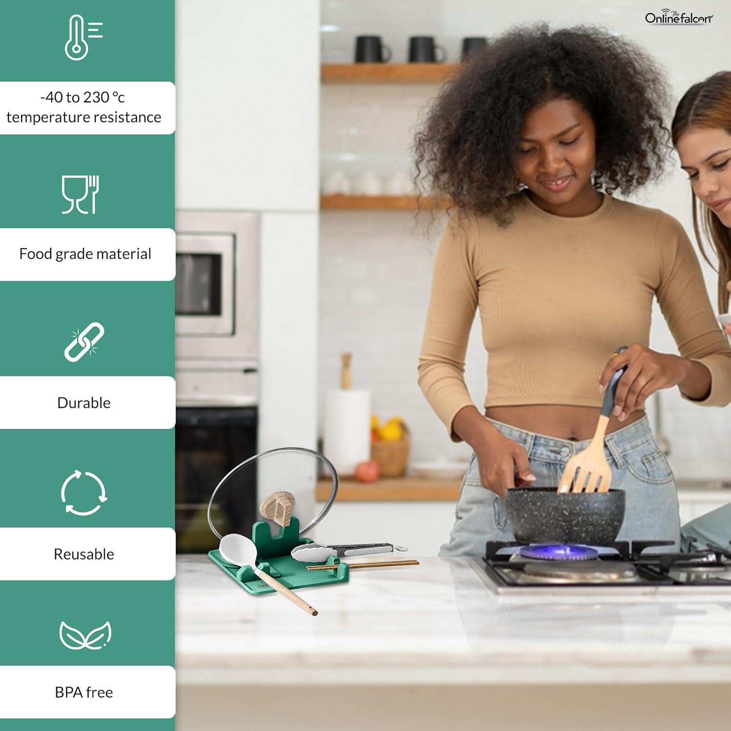 Reposaplatos de Silicona TOF 3-en-1 Resistente al Calor Libre de BPA