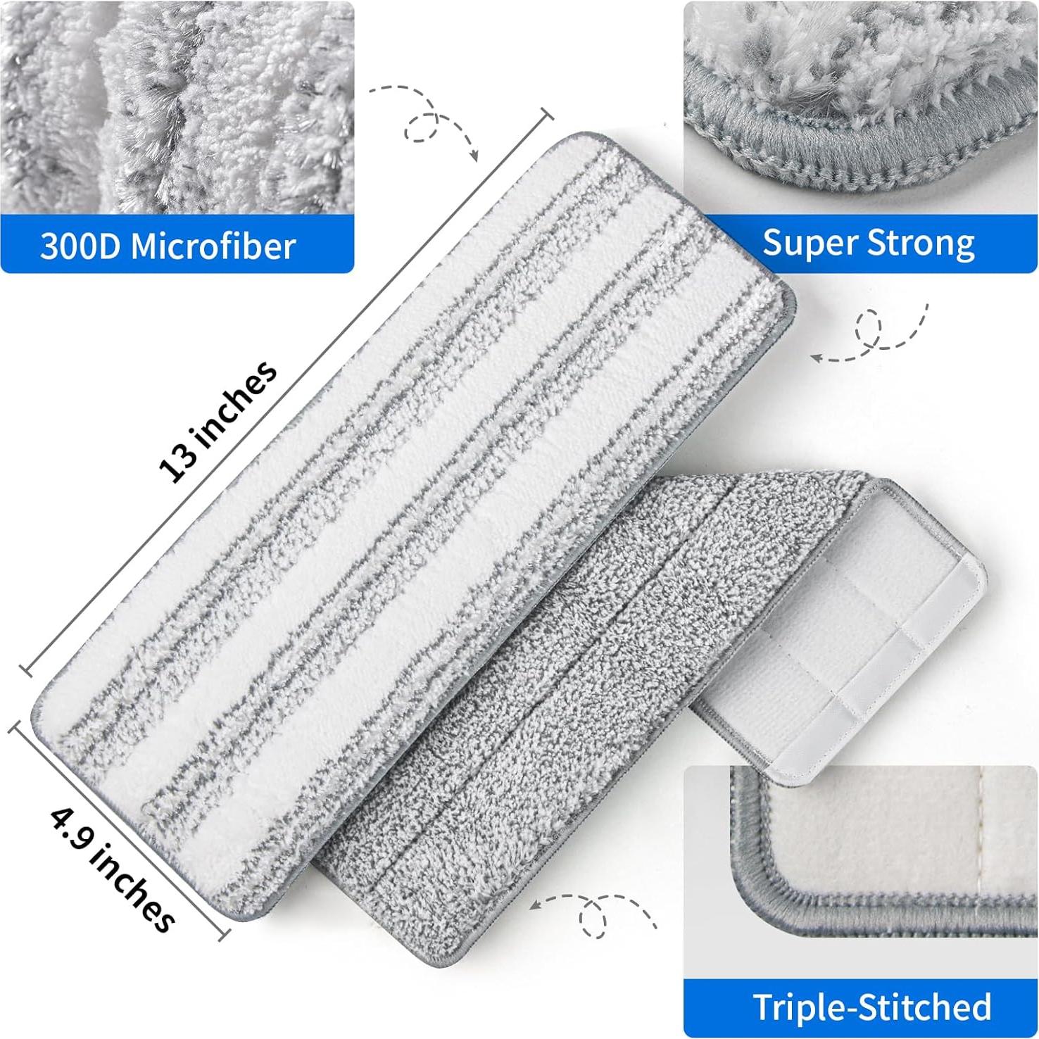 Cabezal de Mopa Plano Oshang 33 cm Microfibra Blanco y Gris