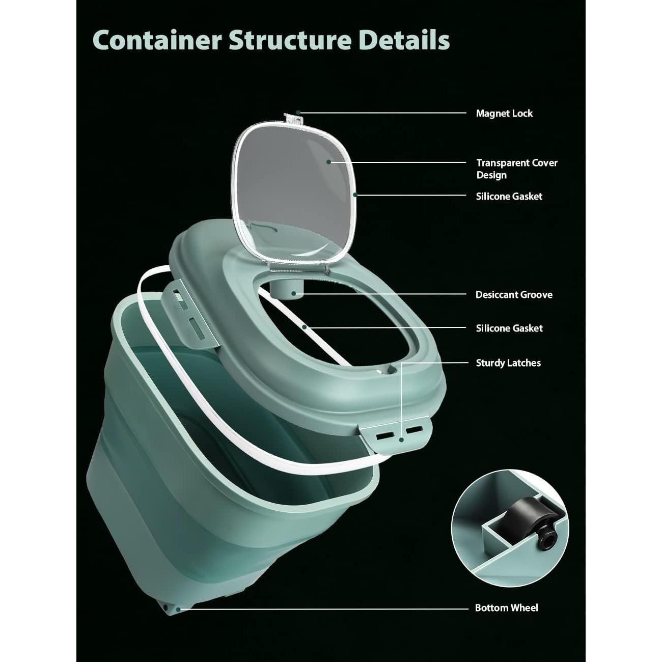 Contenedor de Almacenamiento de Alimentos Viretec 6.5L Verde