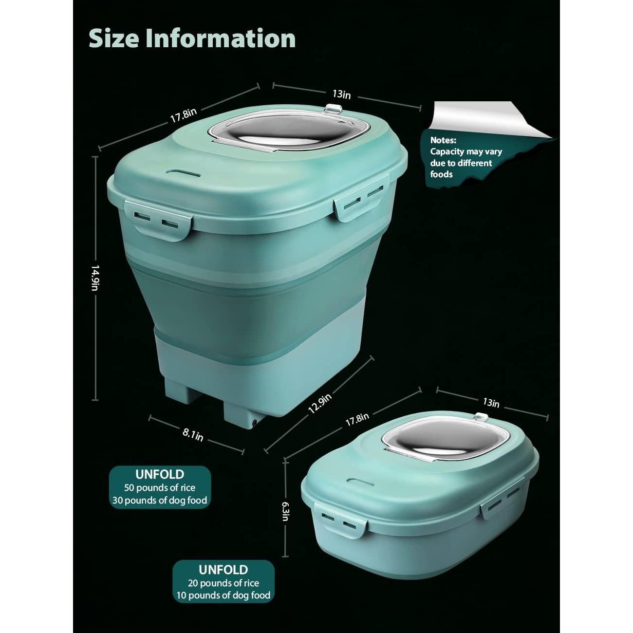 Contenedor de Almacenamiento de Alimentos Viretec 6.5L Verde