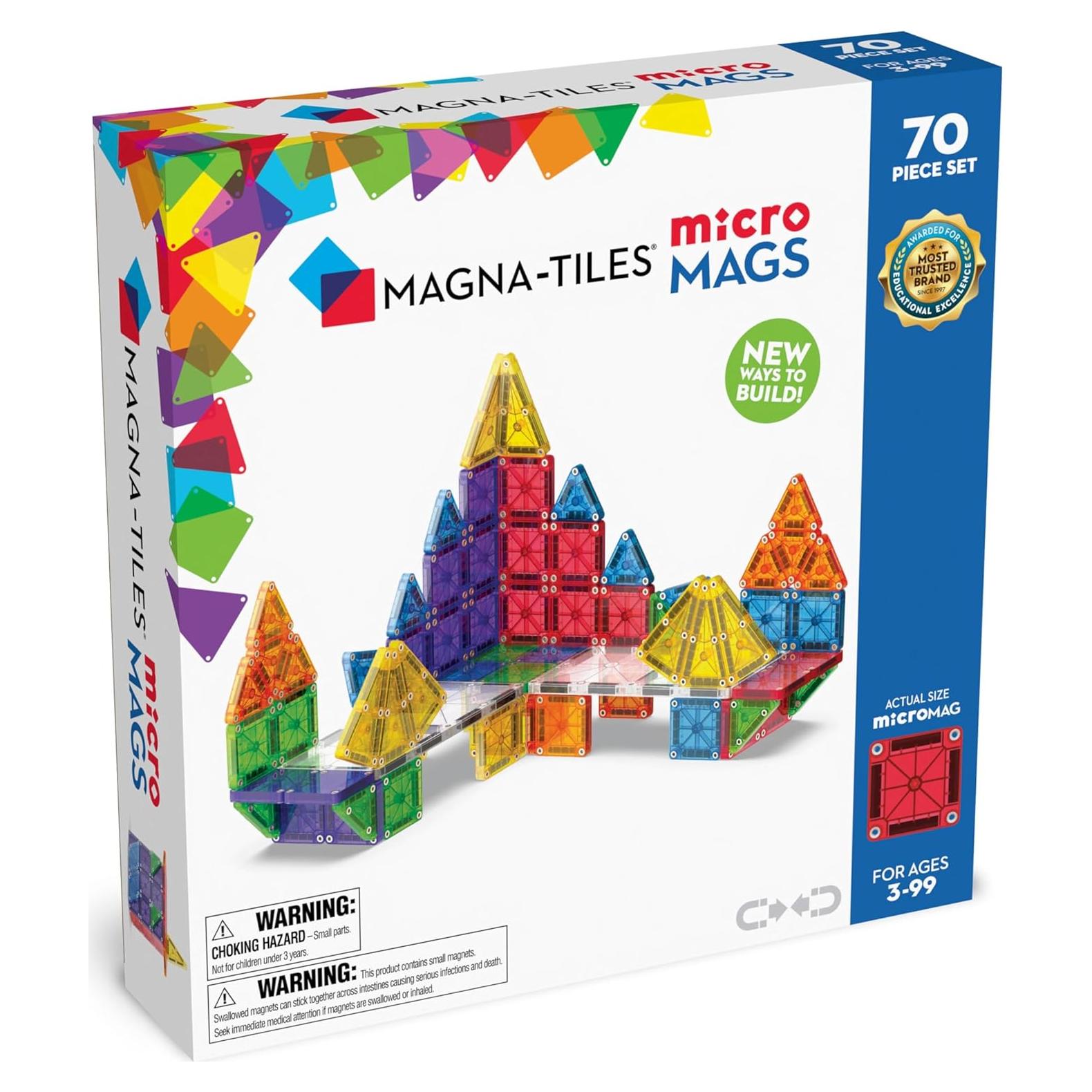 MAGNA-TILES microMAGS Set Deluxe 70 Piezas Magnéticas