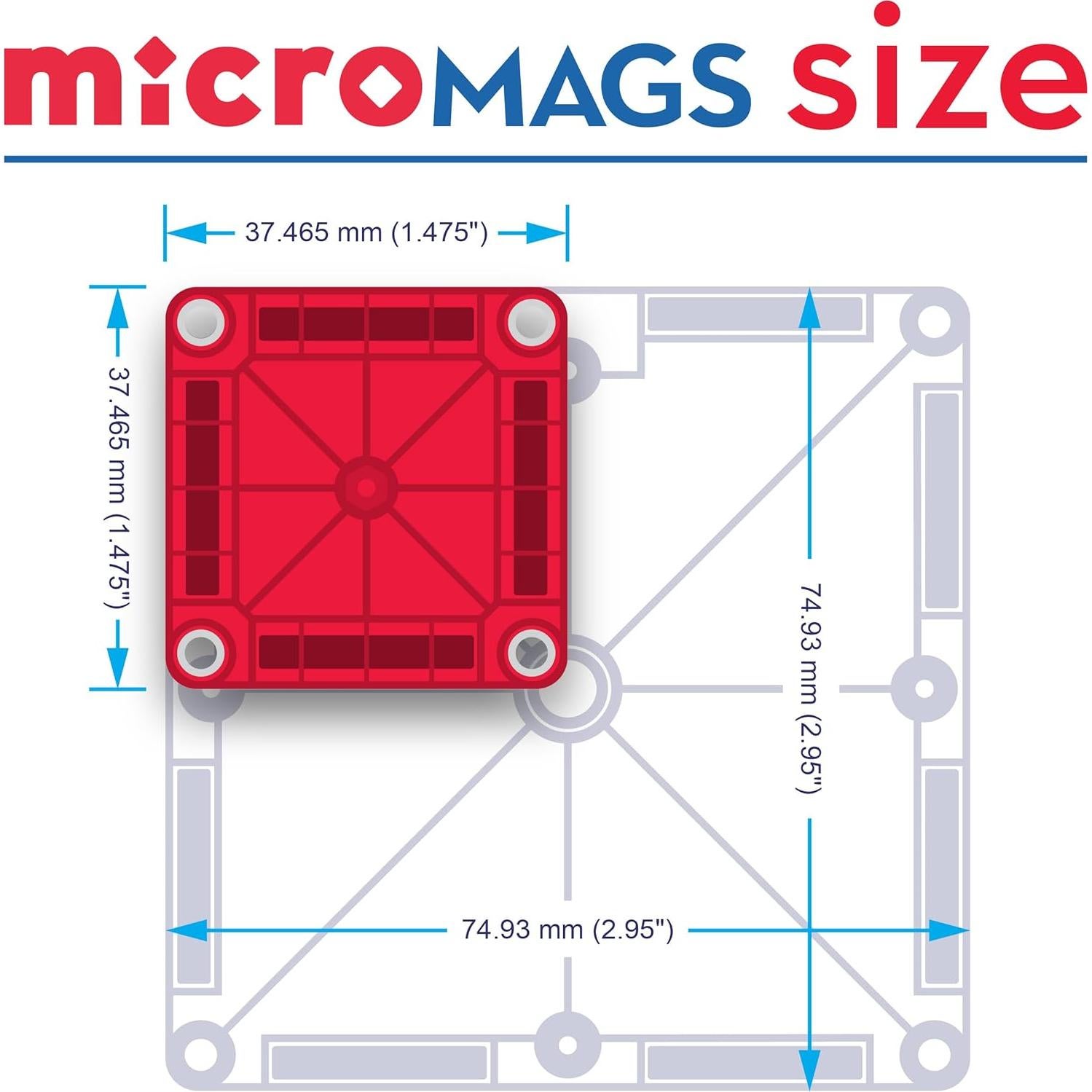 MAGNA-TILES microMAGS Set Deluxe 70 Piezas Magnéticas
