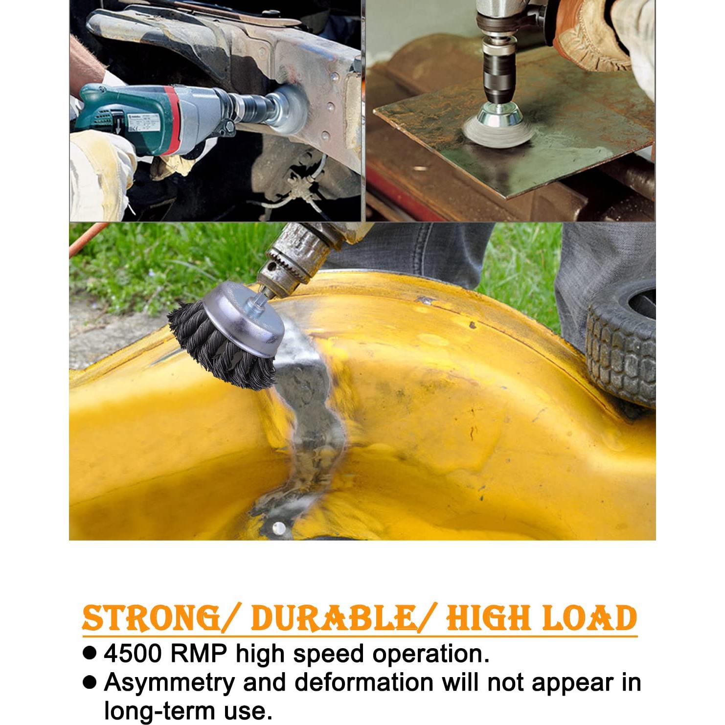 Juego de Cepillos de Copa de Alambre 3" Shitime - 4 Piezas