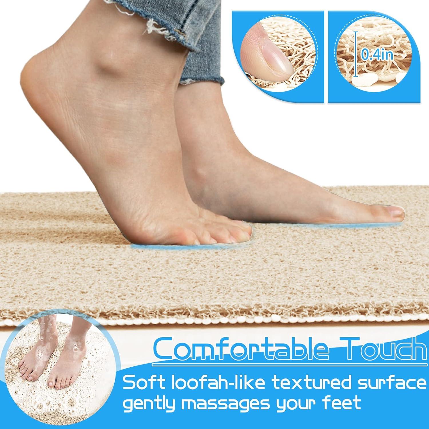 Alfombra de Baño Antideslizante OXTAIL 40x100cm Beige PVC