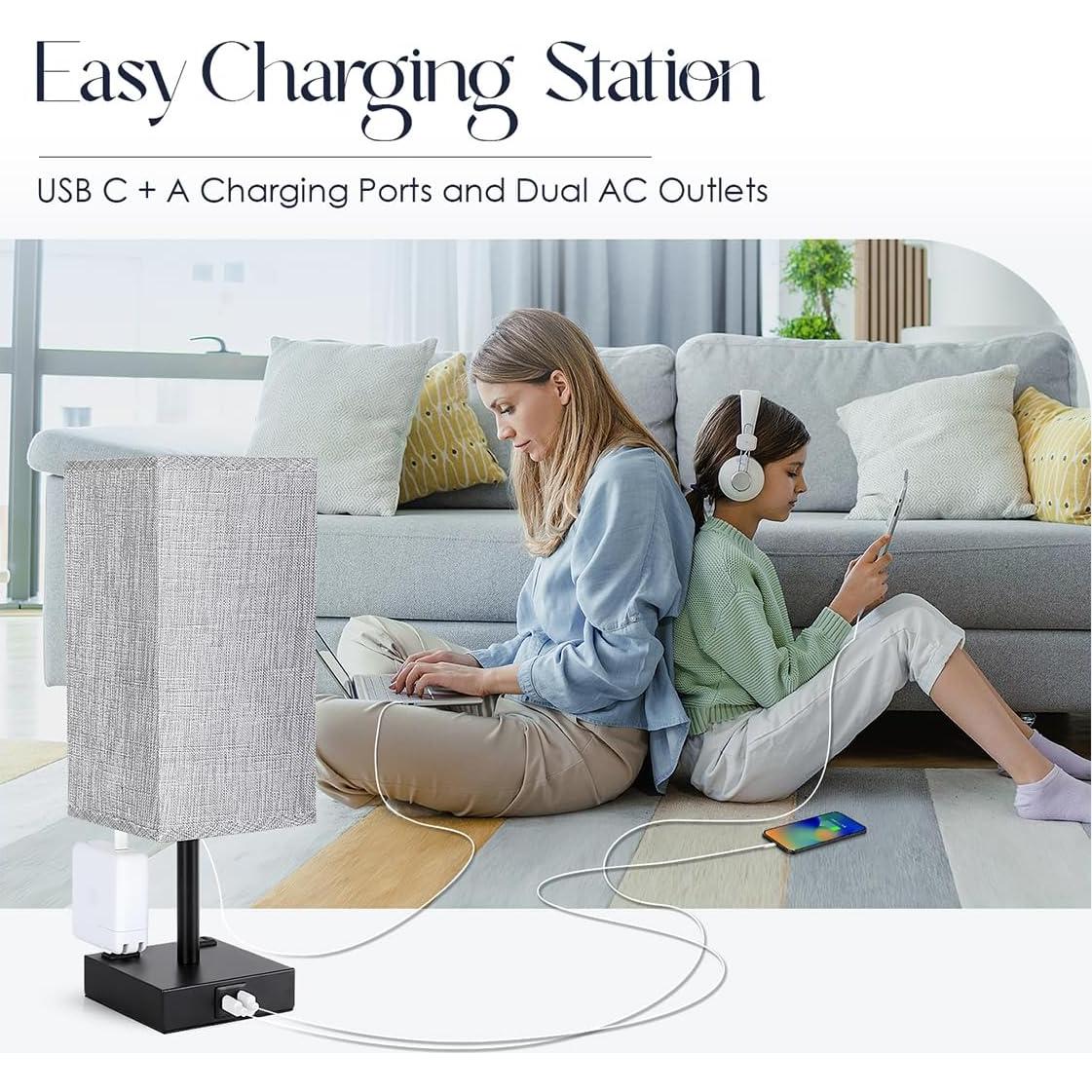 Lámpara de Mesa Táctil Soilsiu TD-018S con Carga USB y Luz Regulable