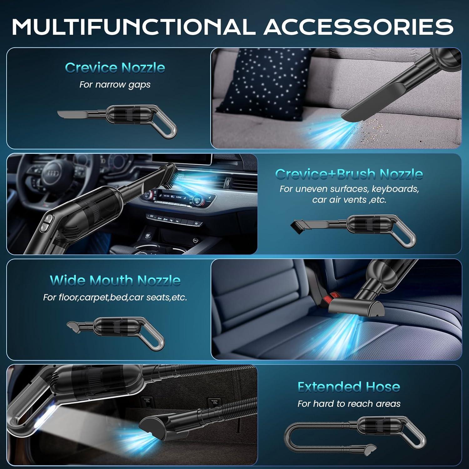 Aspiradora de Mano Inalámbrica NecYINuoVe ZY-3701 350ml 8KPA