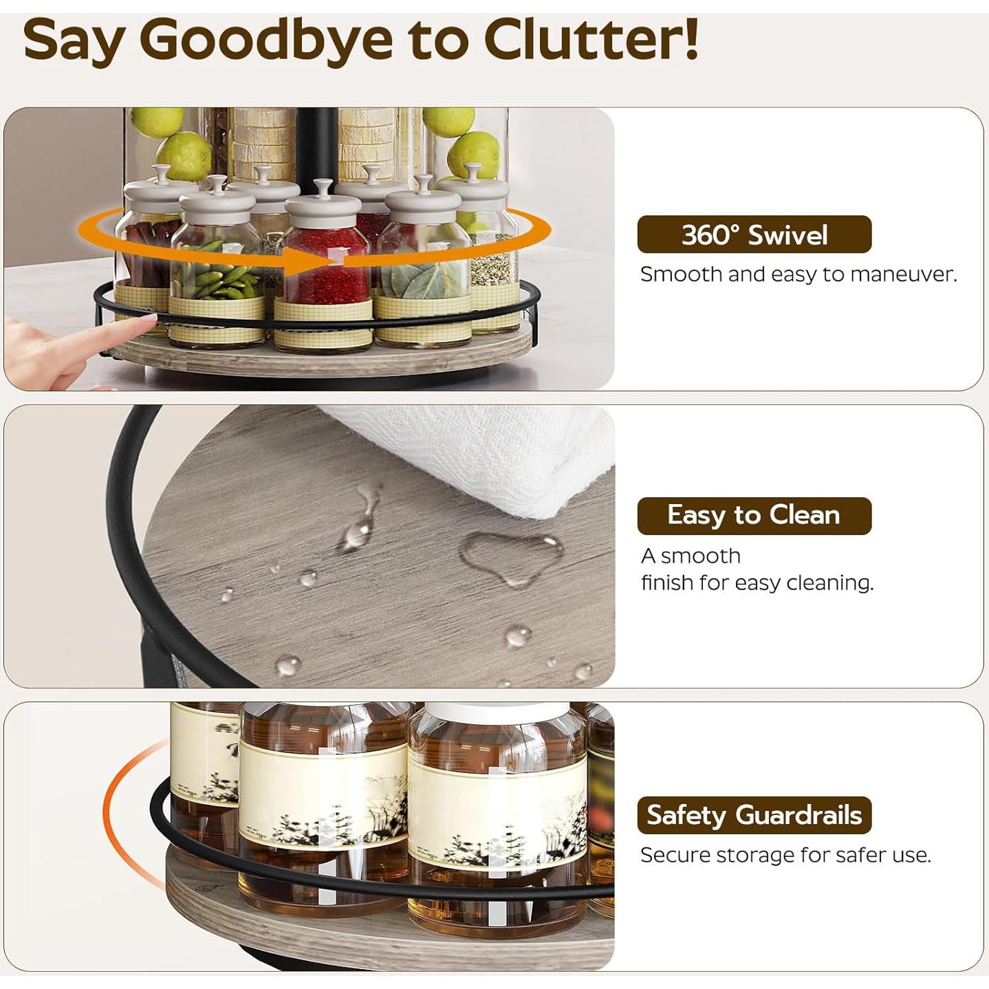 Organizador de Especias Rotativo YATINEY SR12BG 2 Niveles 36.1cm